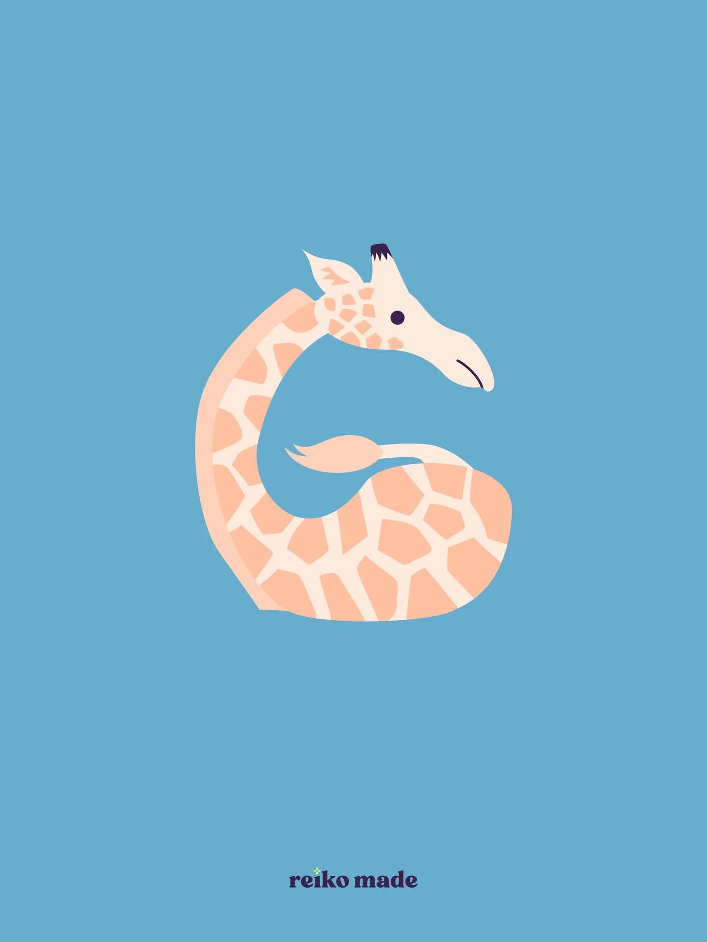 G is for Giraffe.

I actually had so much fun creating this one even though my first iteration sketch did NOT look like a G at all. But I persevered with my idea, made a few tweaks with the shape, and now it looks much more like an uppercase G.

#36d