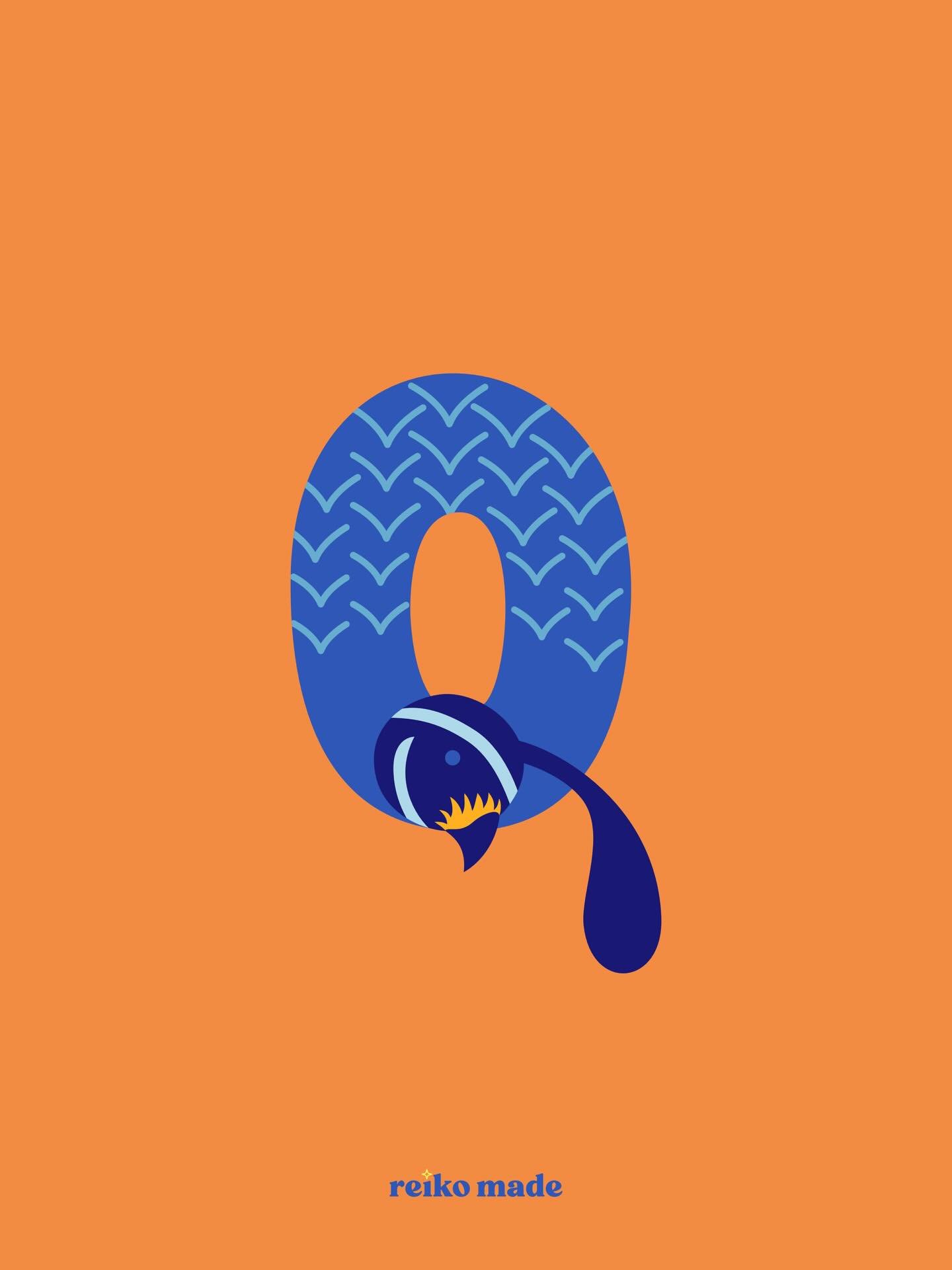 Q is for Quail.
.
Ok, this was one of the first letters I&rsquo;ve come across so far where my choice for animals starting with this letter is very limited. Then, my next challenge was how do I turn this into a Q letter shape&hellip;and I think it tu