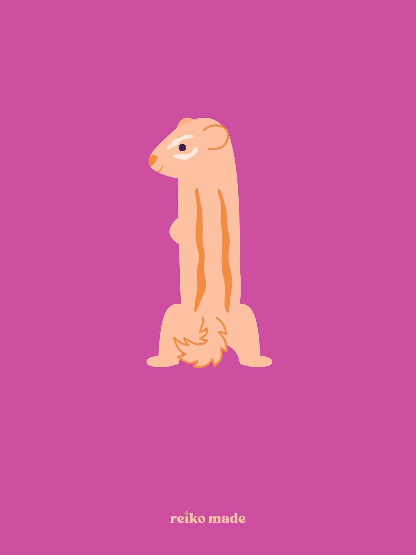 When I was first thinking of an animal for this number 1, the first one that came to mind was a prairie dog in this same standing position. Then, as I was looking at reference photos, I realized that prairie dogs were a lot chubbier that I realized a