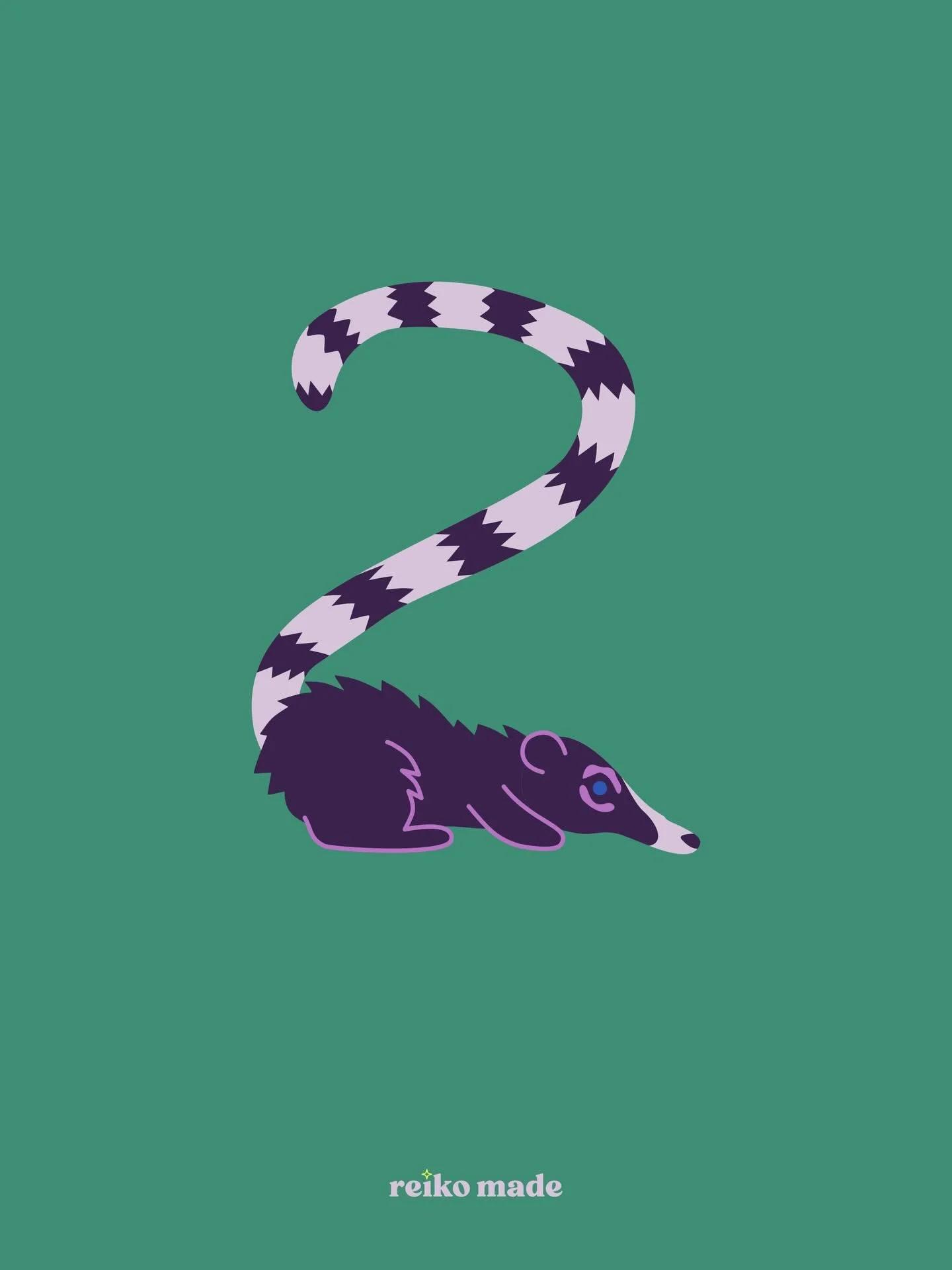 I&rsquo;m so happy that I was able to make a coati work for this number 2. I&rsquo;ve been so fascinated by them ever since I had an encounter with a huge family of them (including some babies) back in October or November on one of the beaches that w