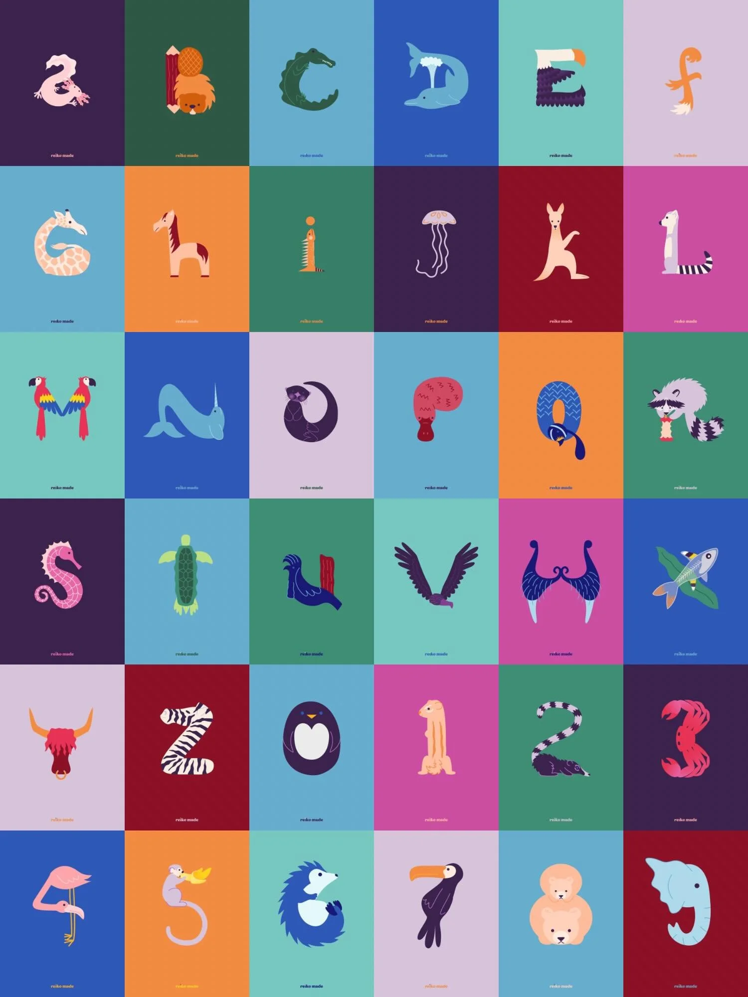 Look how pretty this grid looks with all the animal letters and numbers that I did for the #36dayswot_2026 challenge hosted by @womenoftype 
.
Yes, I was building this as I went along and, yes, I did change some background colours before I posted it 