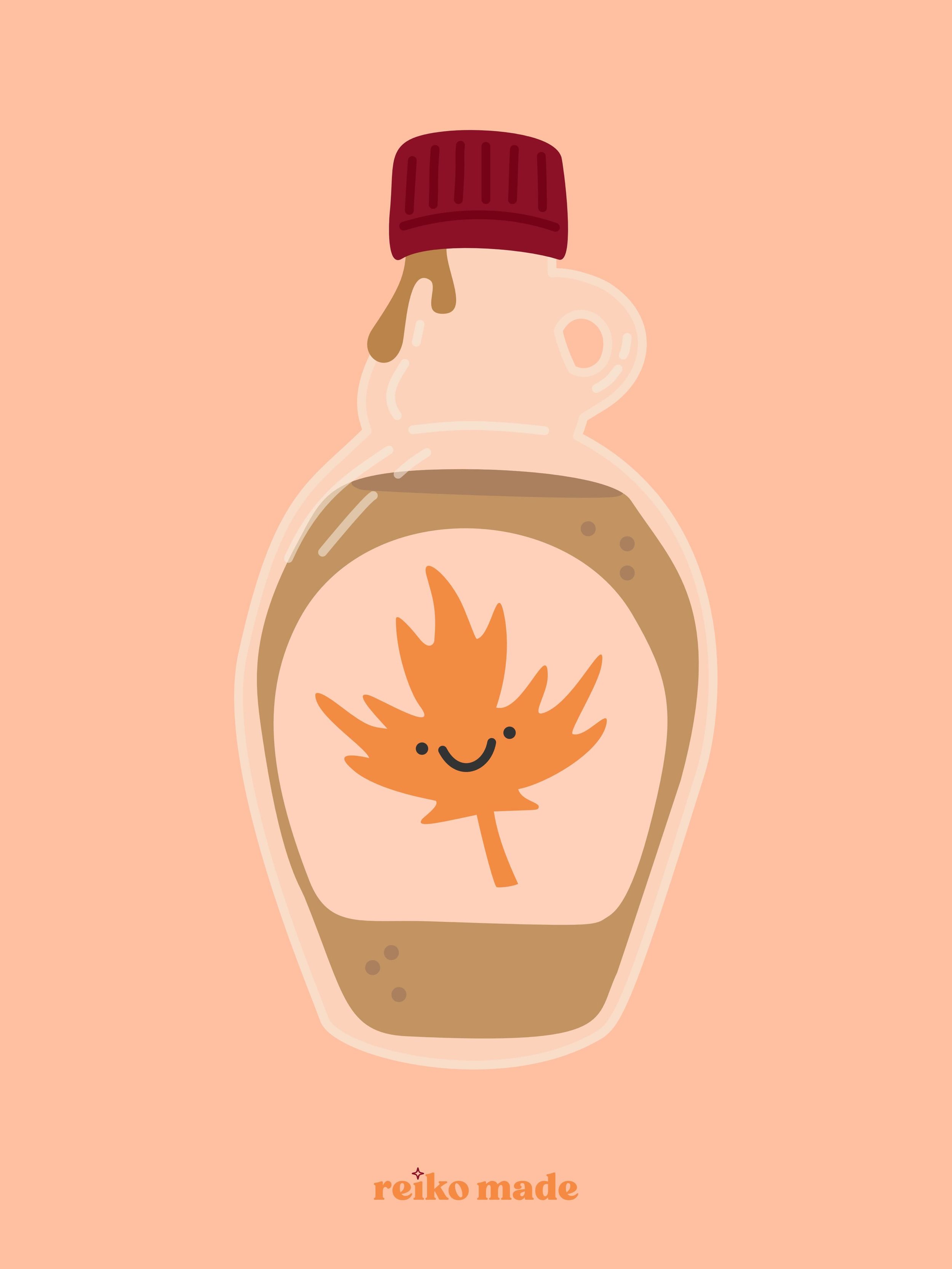 Say hello to my cute little maple syrup bottle.
.
I&rsquo;ve had food on my mind a lot lately as it&rsquo;s currently the theme that we&rsquo;re working on in @laurajaneillustrations Patreon.
.
Even though I wasn&rsquo;t originally thinking of going 