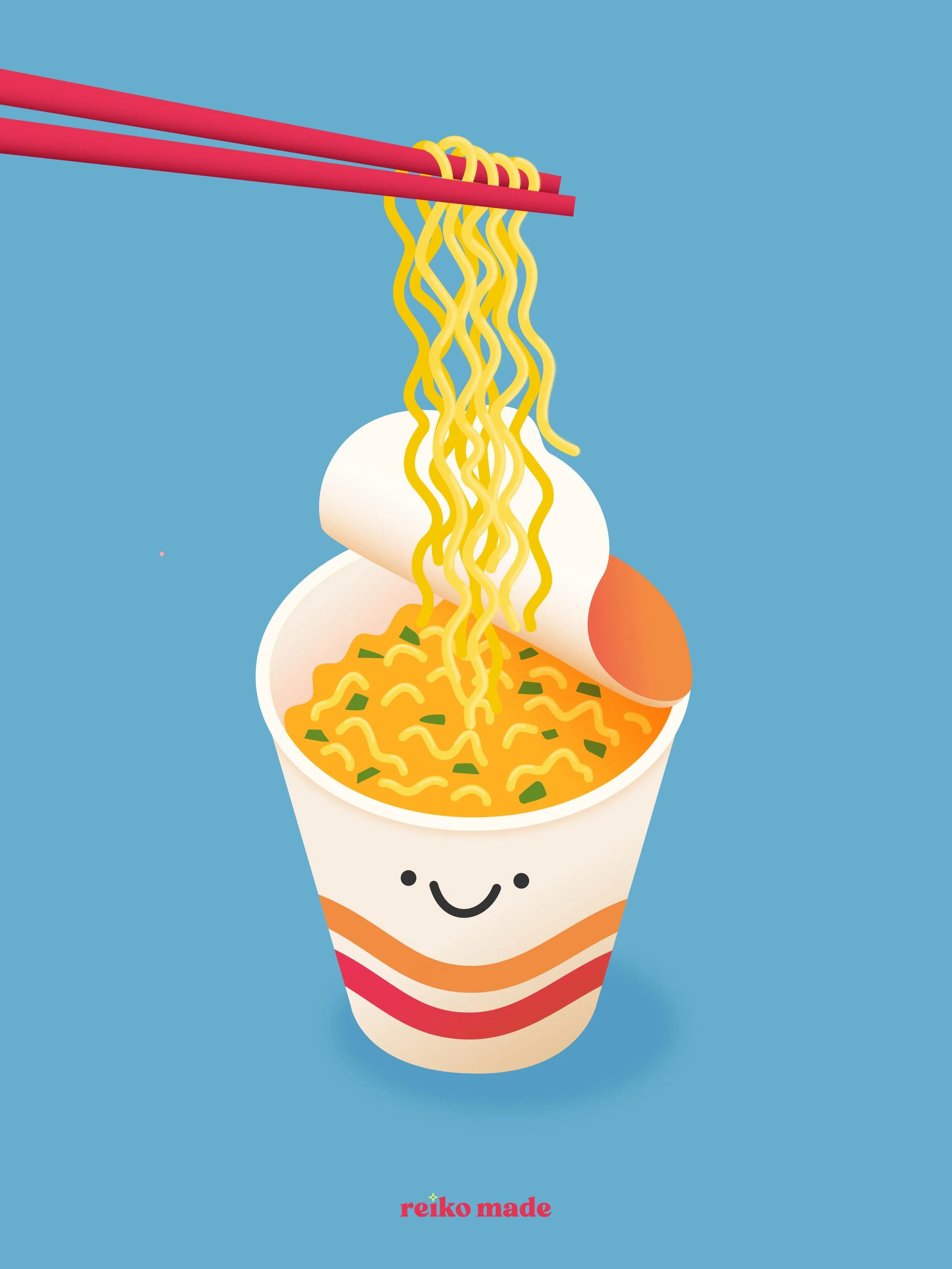A few weeks ago, I created this instant noodles illustration during one of @laurajaneillustrations Draw With Me livestreams on YouTube and I just think it turned out so cute. The prompt for this livestream was &ldquo;girl dinner&rdquo; as in, what do