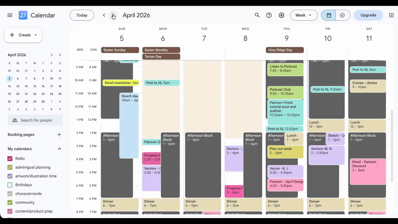Google Calendar GIF