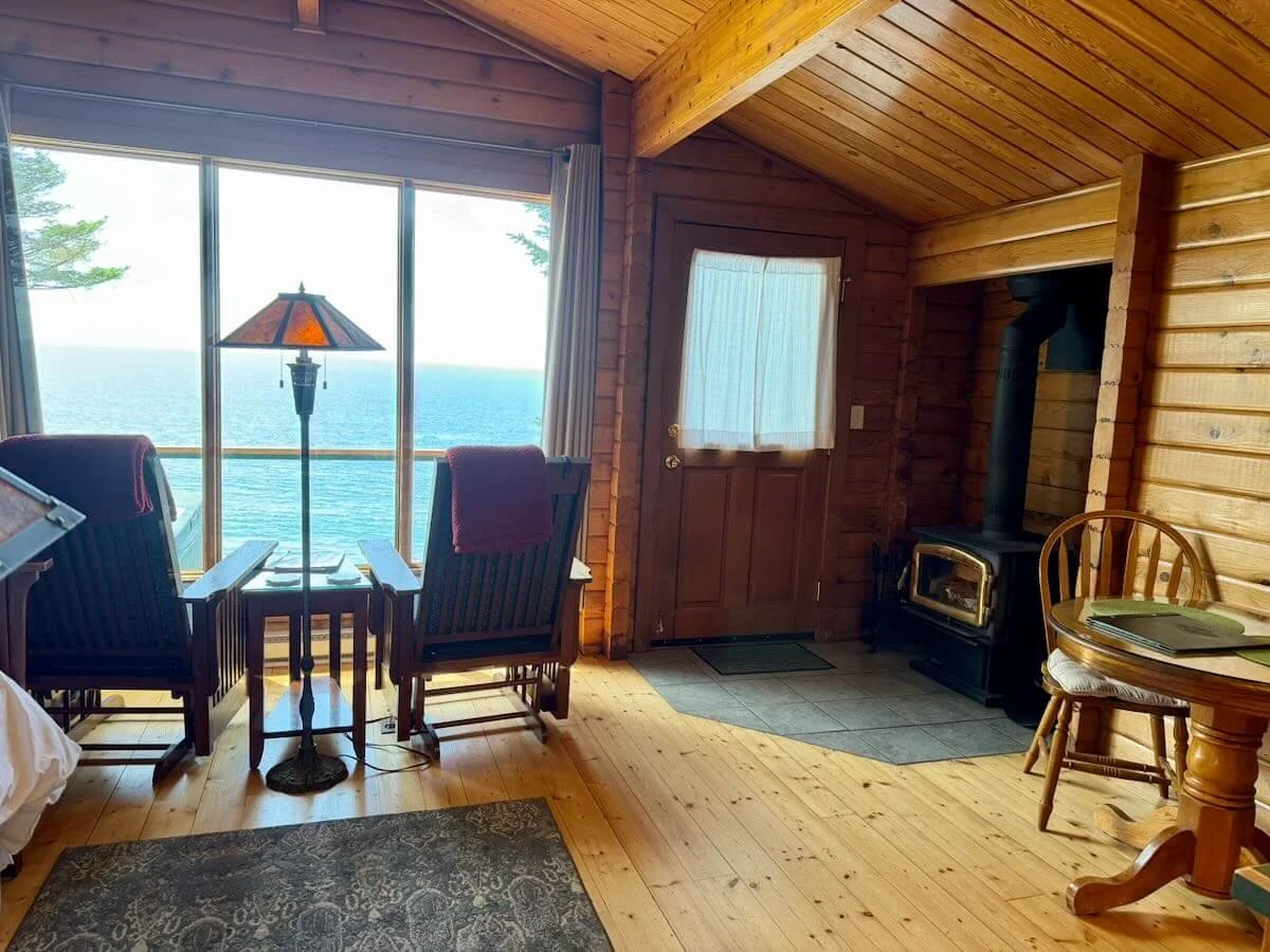 Interior view of living area in Orca cabin