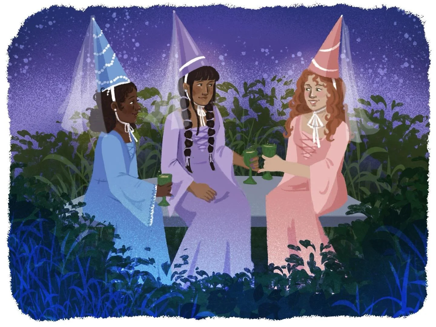 Moonlit toast 🪐🌙🪻
-
#illustration #childrensbookillustrator #kidlitart #princesses #girlhood