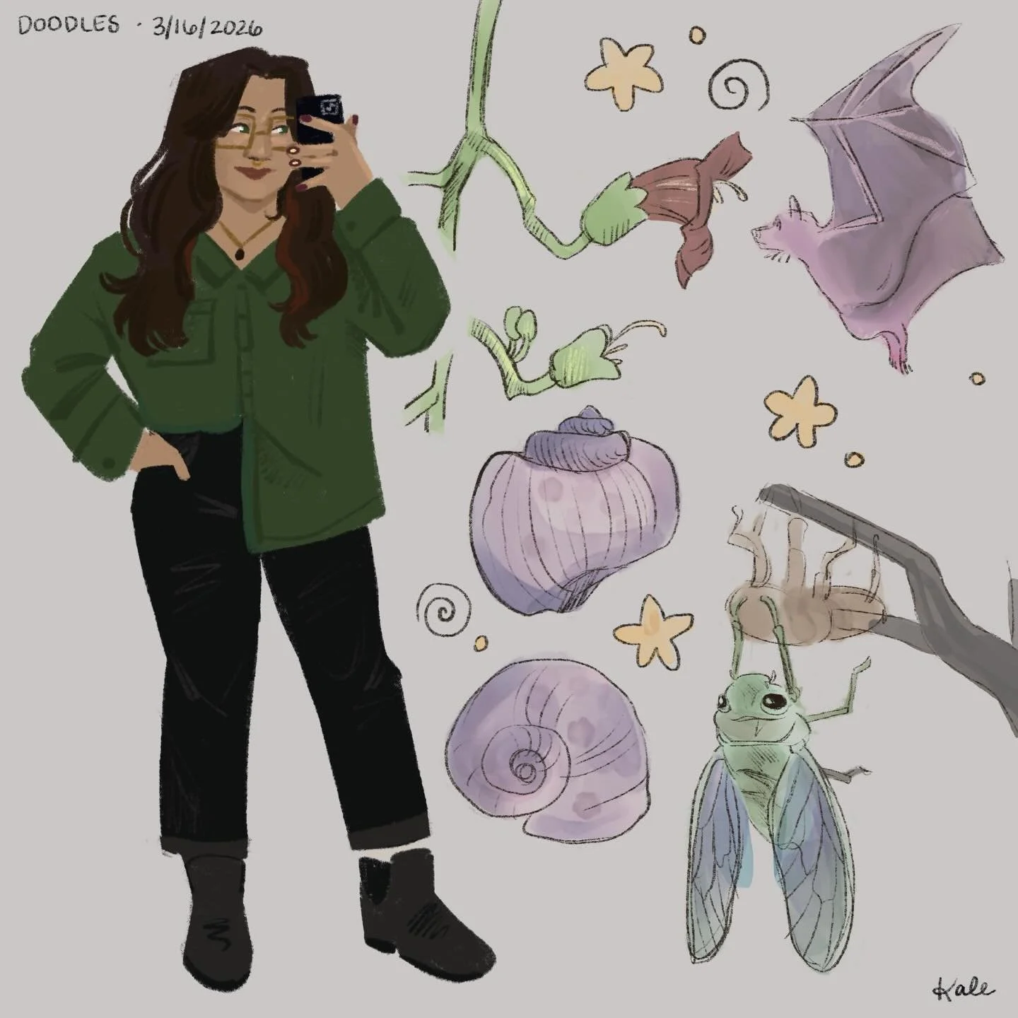 Some doodles from last night- fueled by my friends Overwatch stream 🪲🦇🐚
-
#illustration #bats #sketchbook #selfportrait #bugs