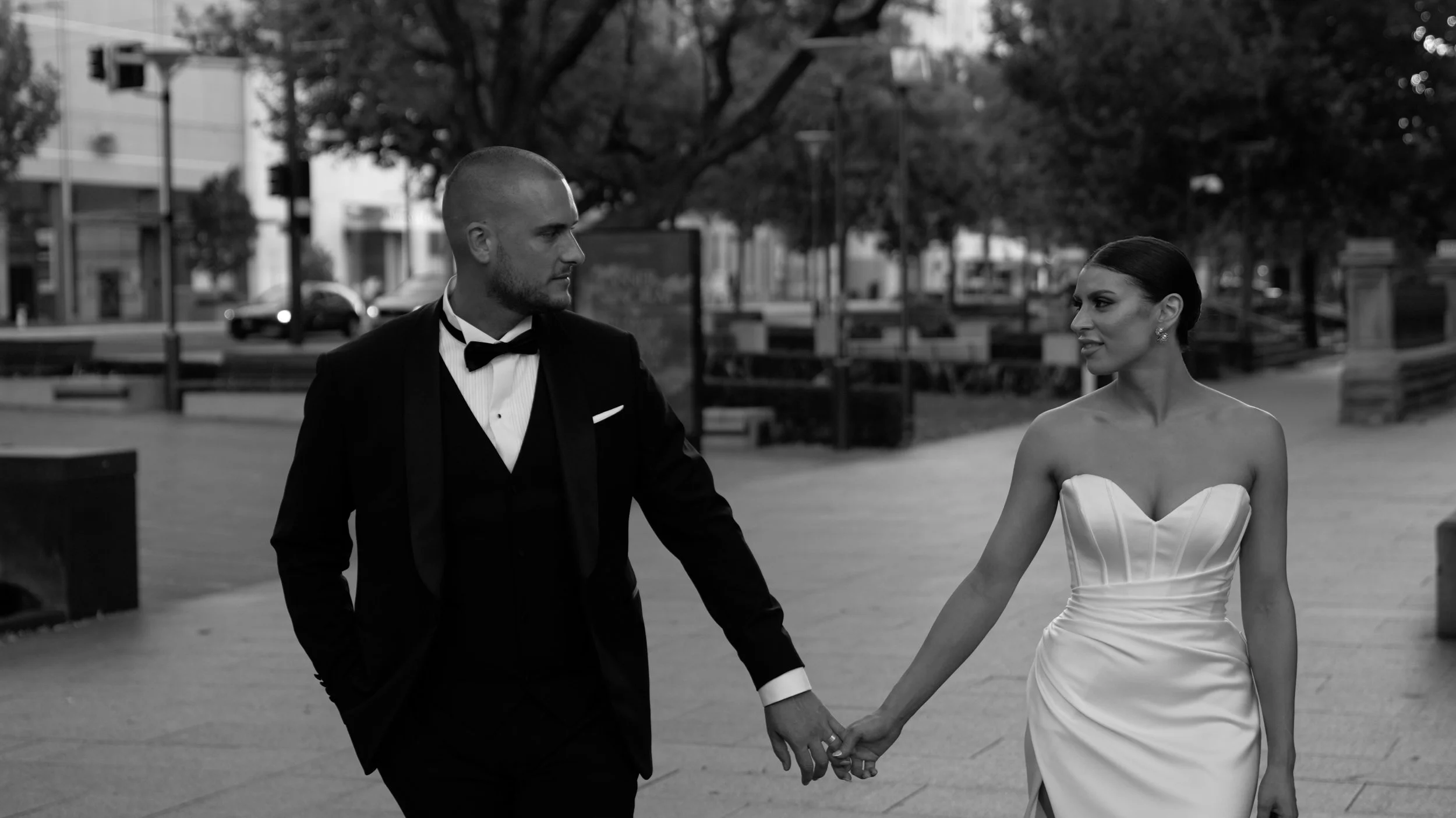 Ben & Steph on their wedding day in Adelaide, South Australia.