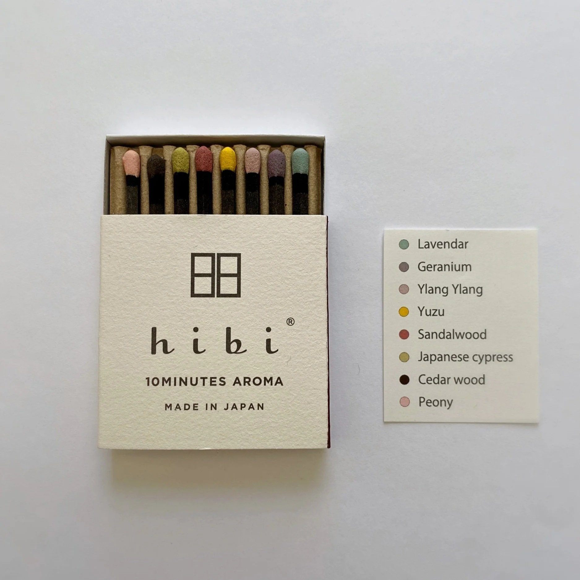 HIBI - 10 Minutes Aroma - Incense match sticks from Japan