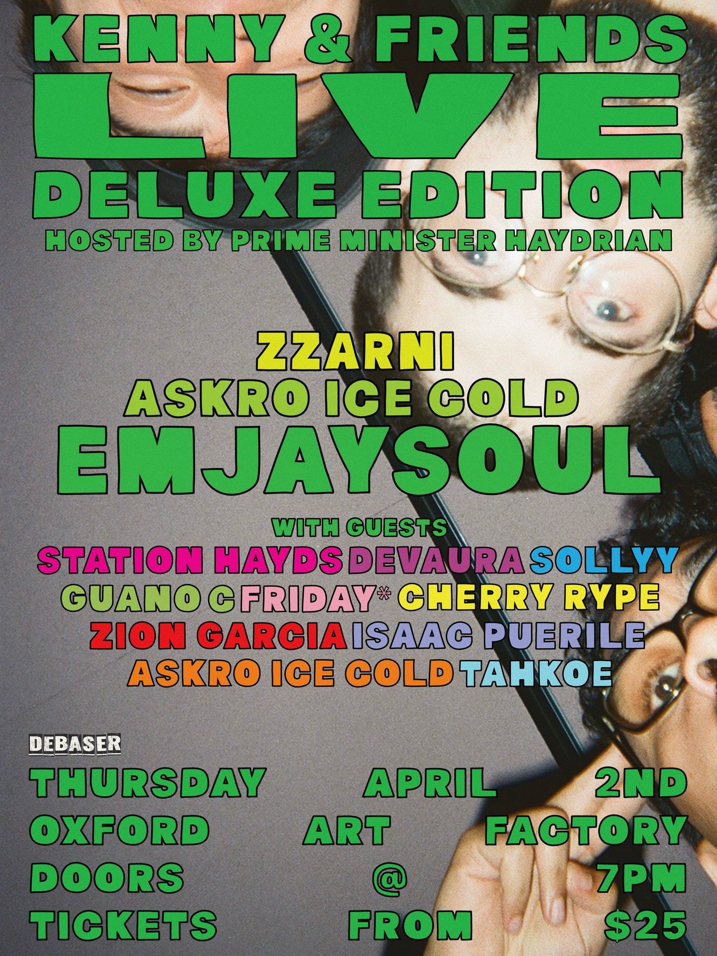 KENNY &amp; FRIENDS DELUXE

Thursday April 2nd, @theoxfordartfactory Main Room

Tickets on sale now via moshtix

Come see what Sydney really sounds like