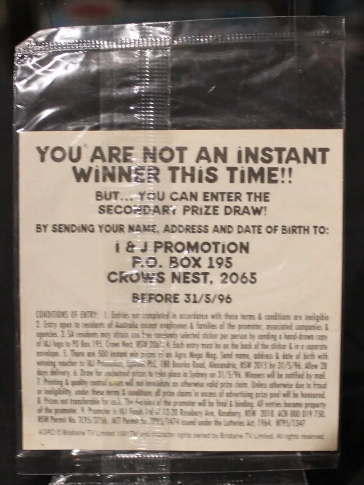 Rear of Agro Card From IXL Fish Fingers Promo