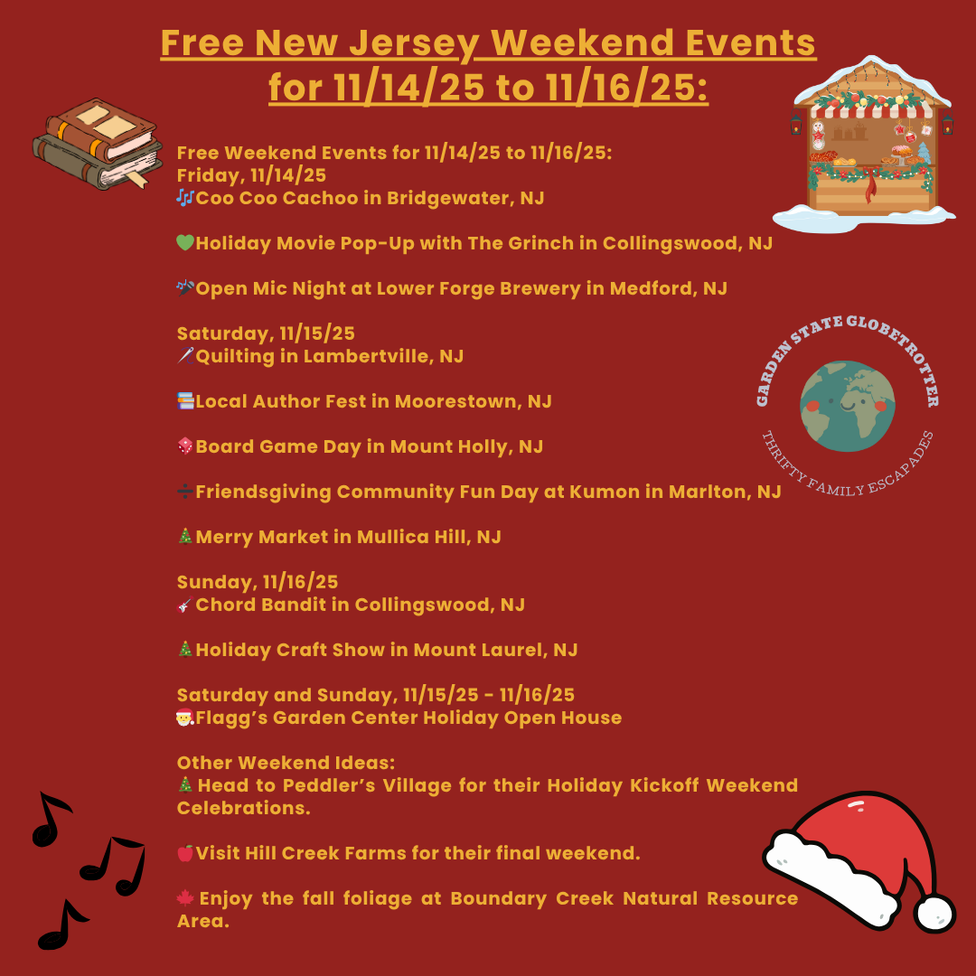 Free New Jersey Weekend Events from 11/14/25 to 11/16/25 — Garden State ...