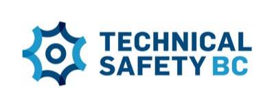 Technical Safety BC logo with blue gear symbol and text