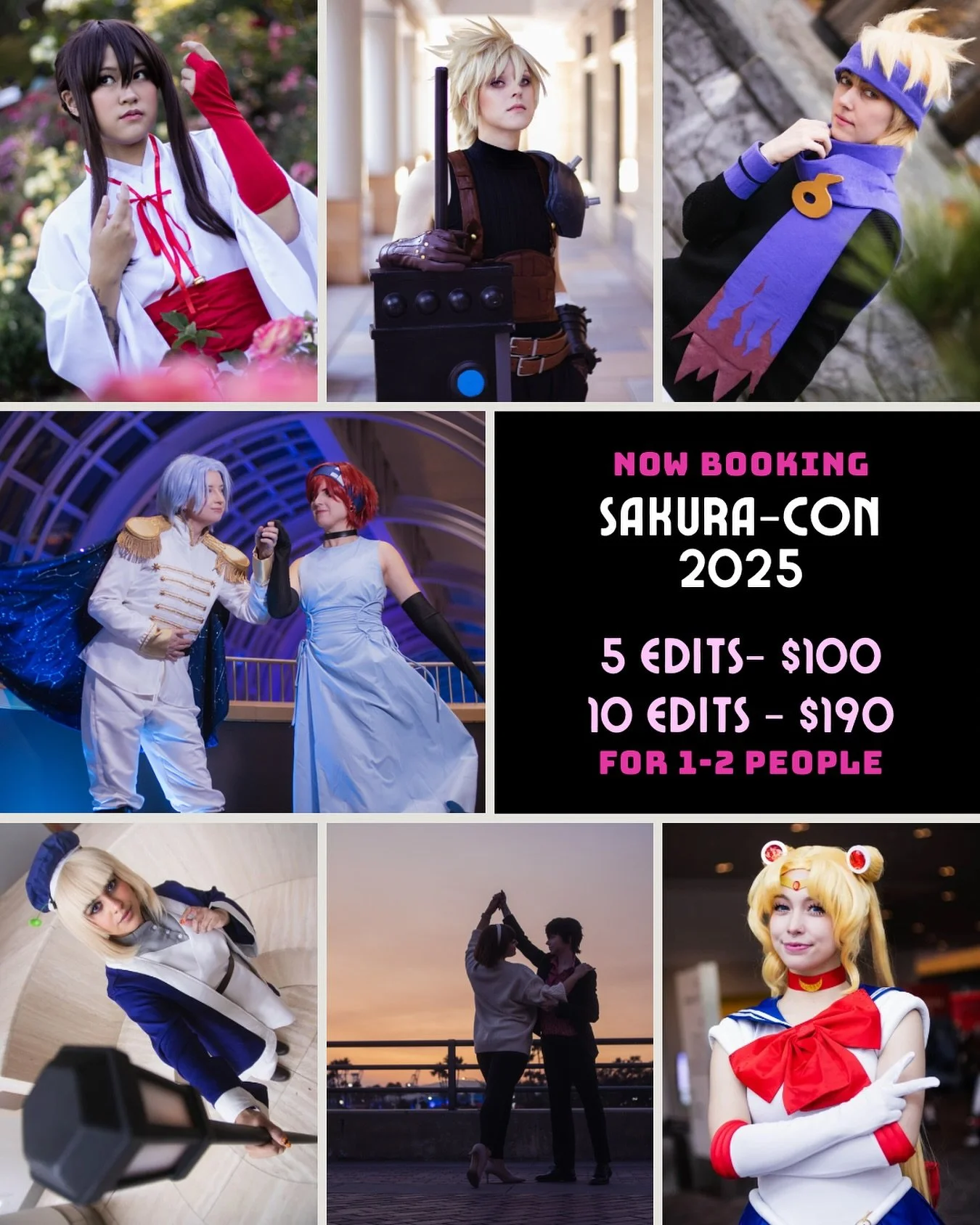 Sakura-Con shoots are live! 📸🌸

This is my absolute #1 favorite con in the world and I&rsquo;m so excited to go and take photos of our amazing PNW community!

I will be scaling back a little this year to have more time at con and am only doing 10 s