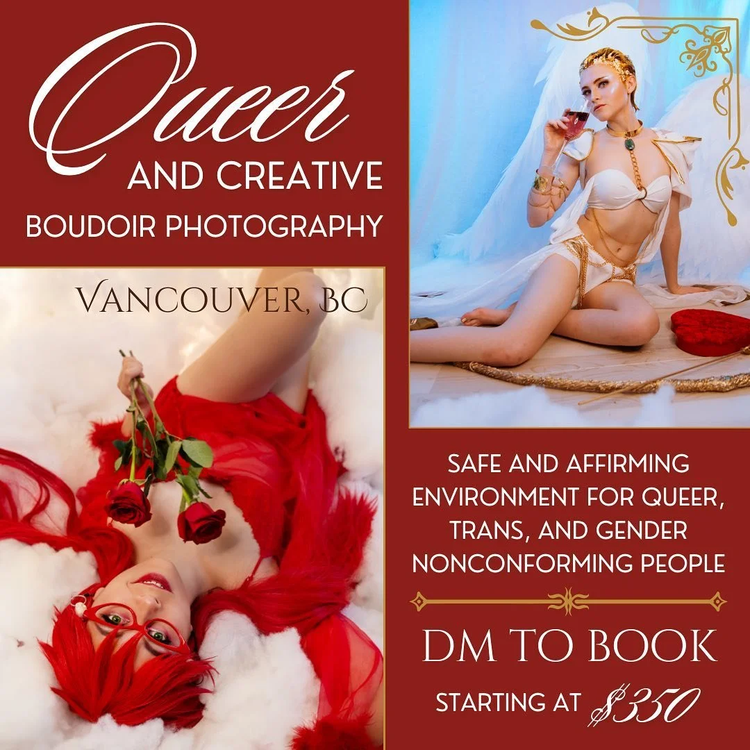 I am excited to announce a new package for my photography clients! Creating safe spaces for marginalized people to have their photos taken is my greatest passions when it comes to my photography. Because of this, I have opened a special package for q