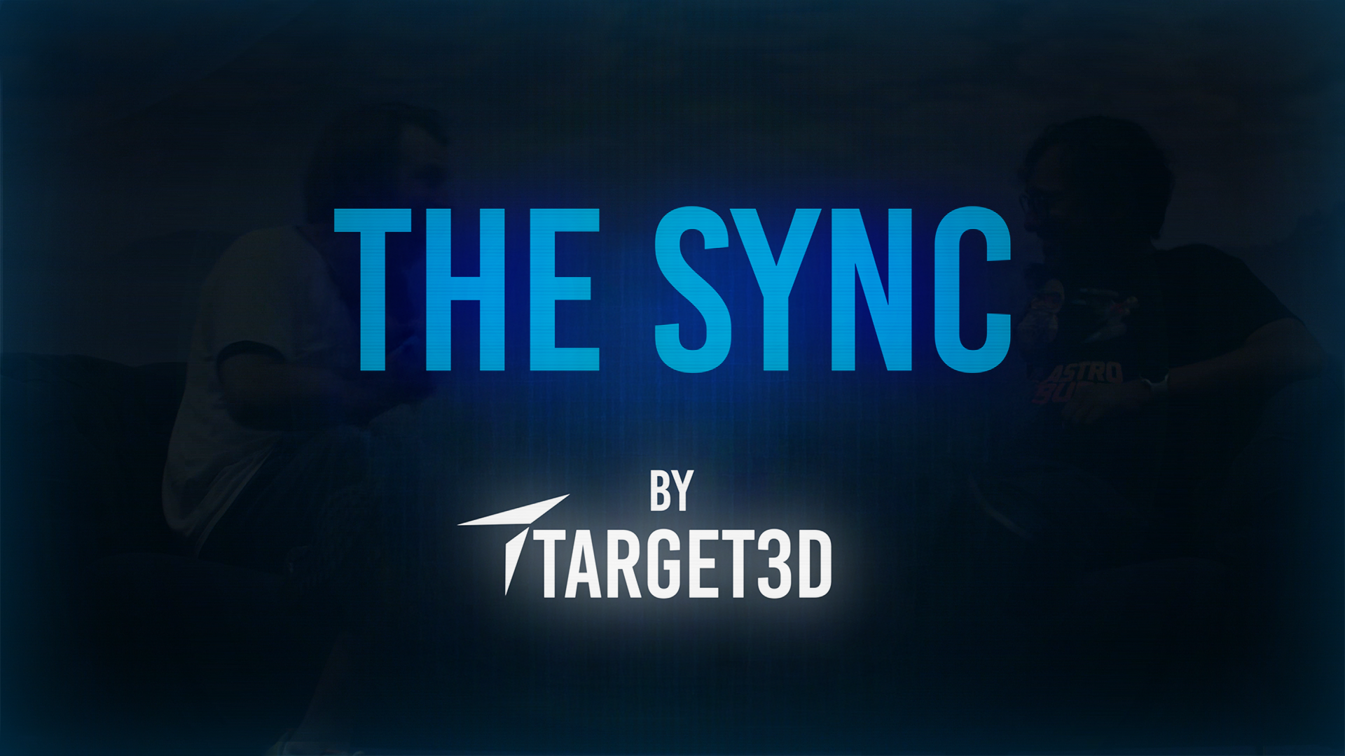 Title card for “The Sync,” an interview series produced by Black Lab Media for Target3D, featuring bold typography over a dark, cinematic background.