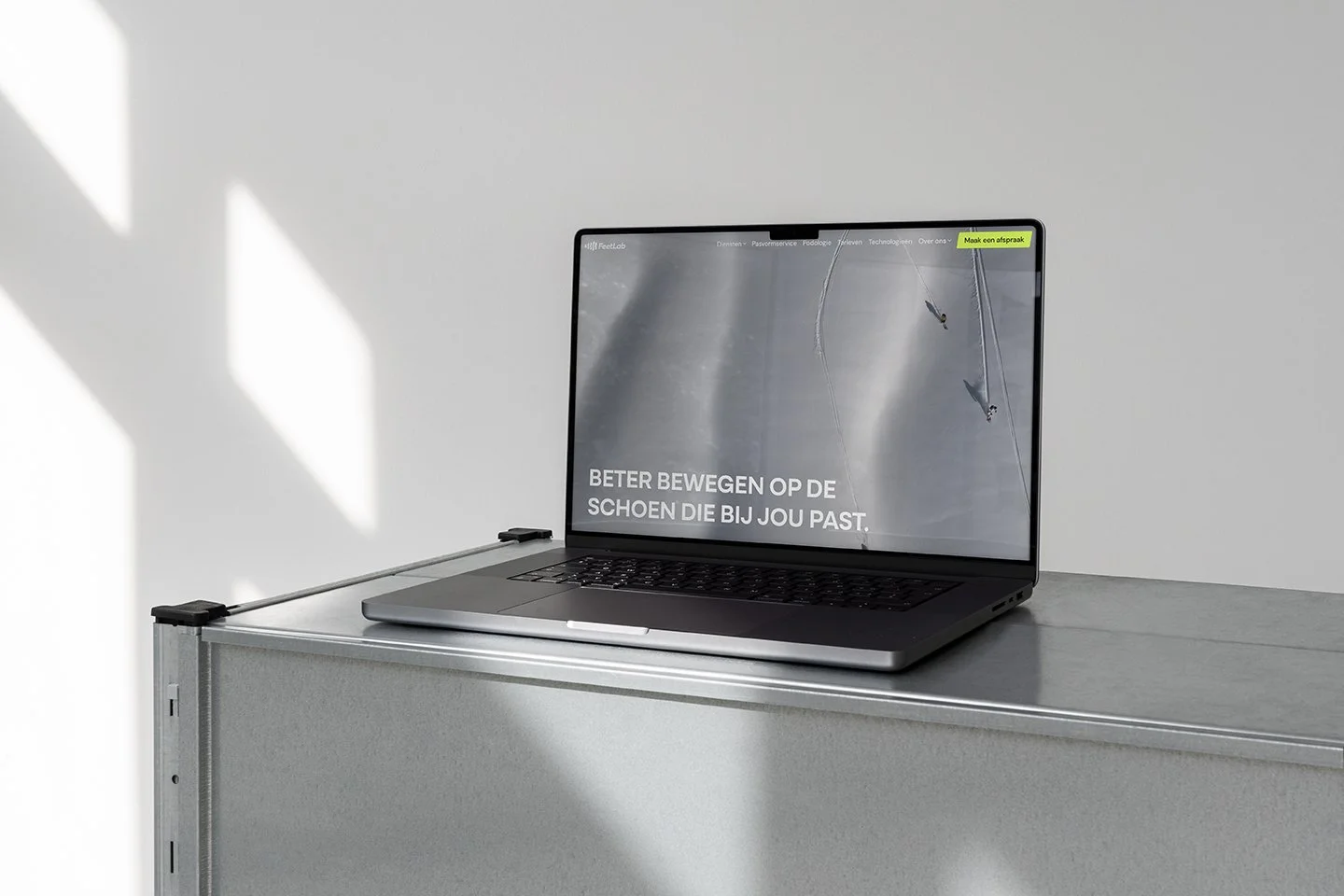 Website on a laptop