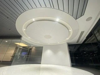 Commercial ceiling installation and lighting feature in London