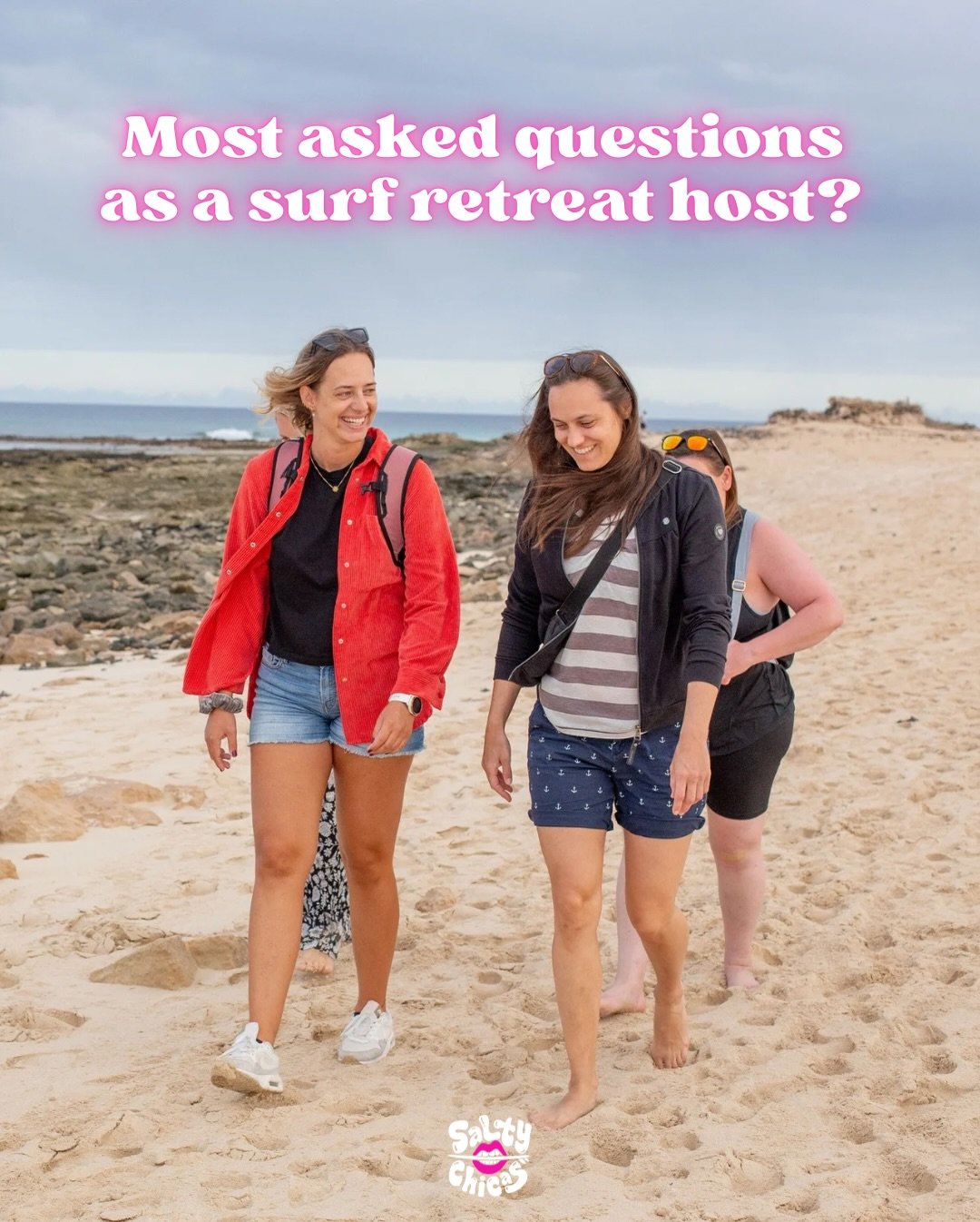 Thinking about a Salty Chicas surf escape but still have questions?💃

We&rsquo;ve got you covered. Swipe through our FAQs for the full scoop.🏄&zwj;♀

Join us in 2026!
21-28 Feb - 5 spots
7-14 Mar - 8 spots
saltychicas.com ❤️&zwj;🔥