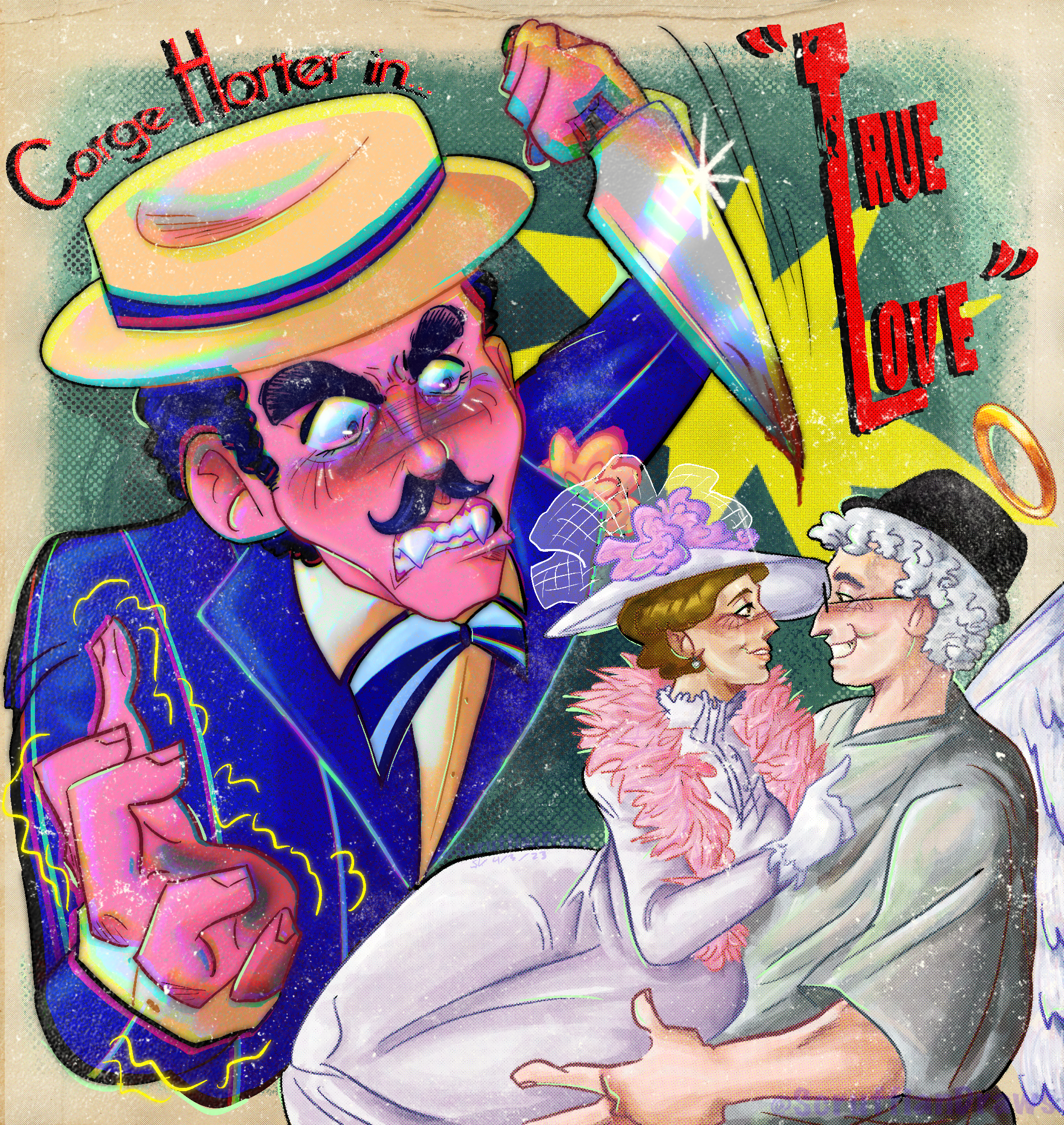 "Corge Horter in: True Love" - Fake movie poster for character based on George Harrison's MV: "True Love"