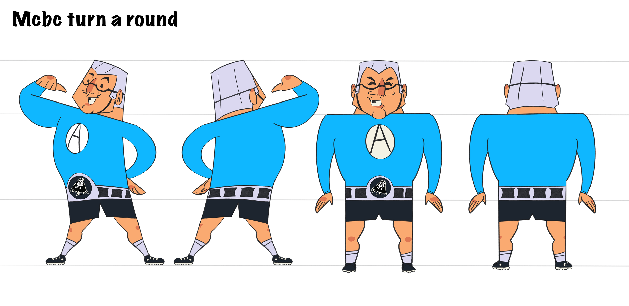 UPA style MC Bat Commander of "The Aquabats" for my "Chemical Bomb" animatic 