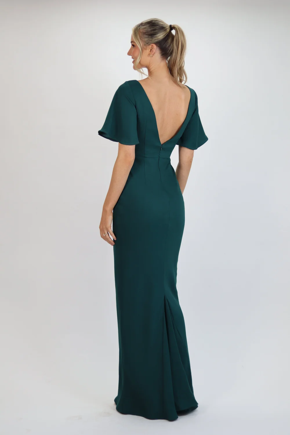 jade green bridesmaid dresses uk One Shoulder Satin Ruched Bridesmaid Dress - Moss Green main image 1