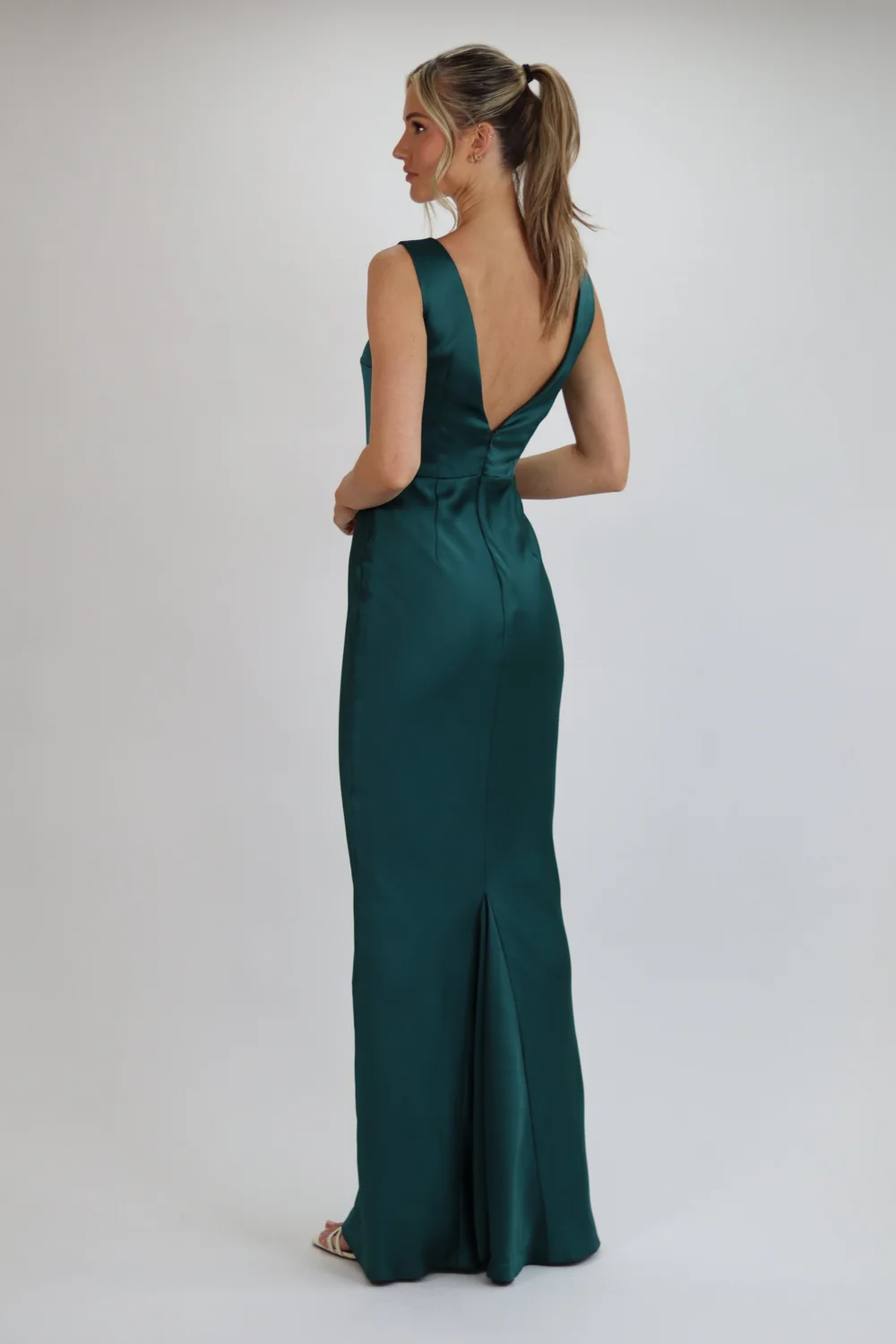 Emerald Green Satin Bridesmaids Dress  Olivia & Rose Bridesmaids