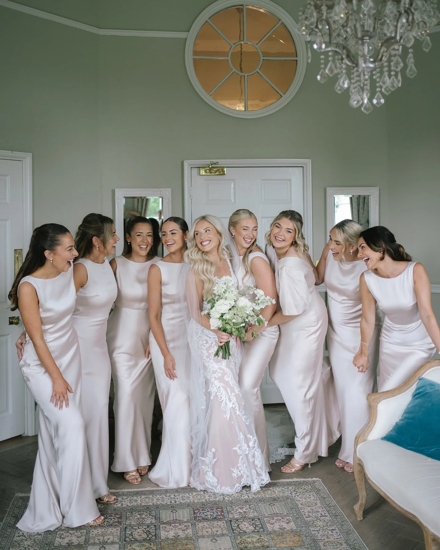 Daphne in Champagne Gold Satin  Olivia & Rose Bridesmaids