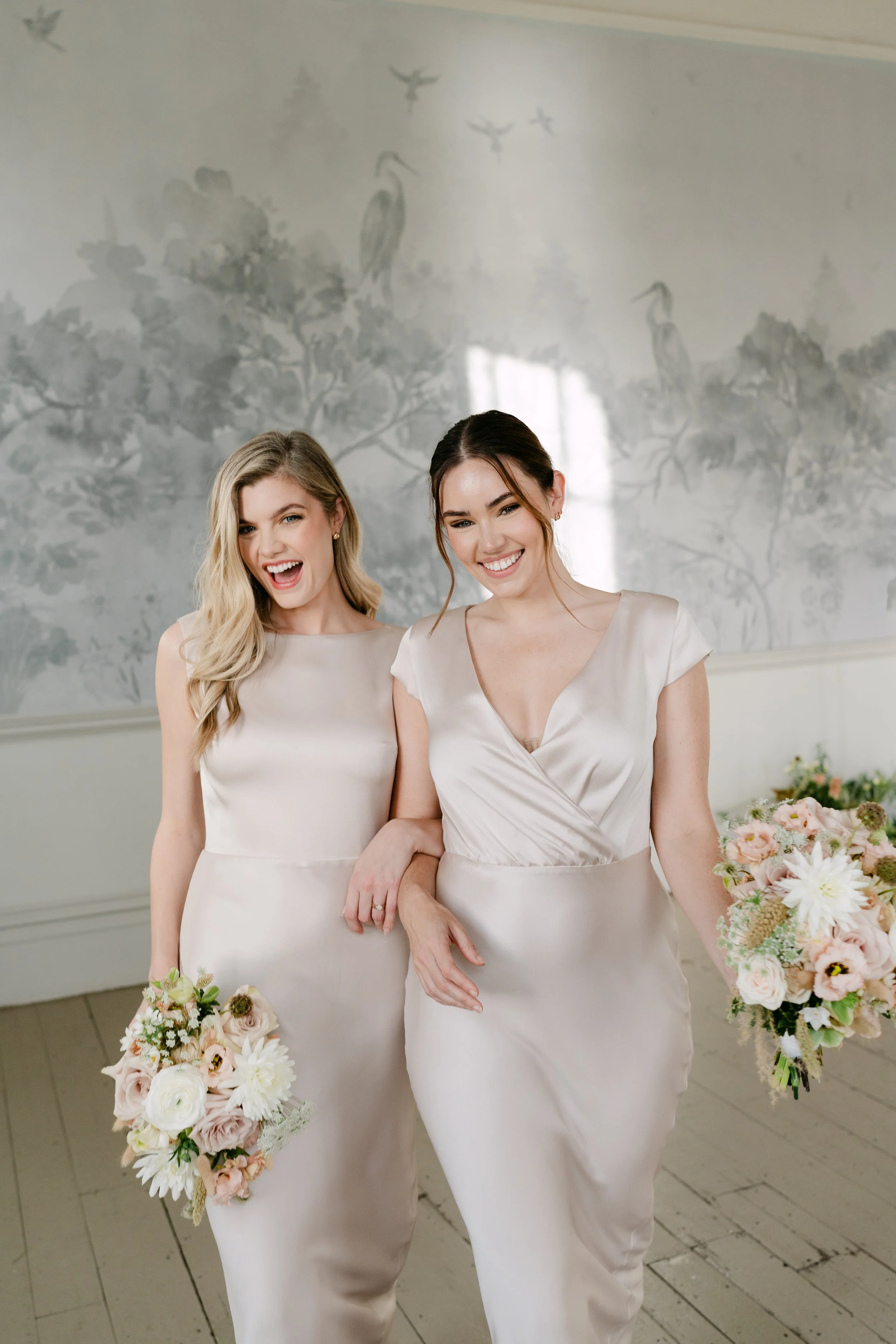 champagne gold bridesmaid dresses uk Champagne Gold Soft Satin One Shoulder Pleats Long Bridesmaid Dresses, –  Wish Gown