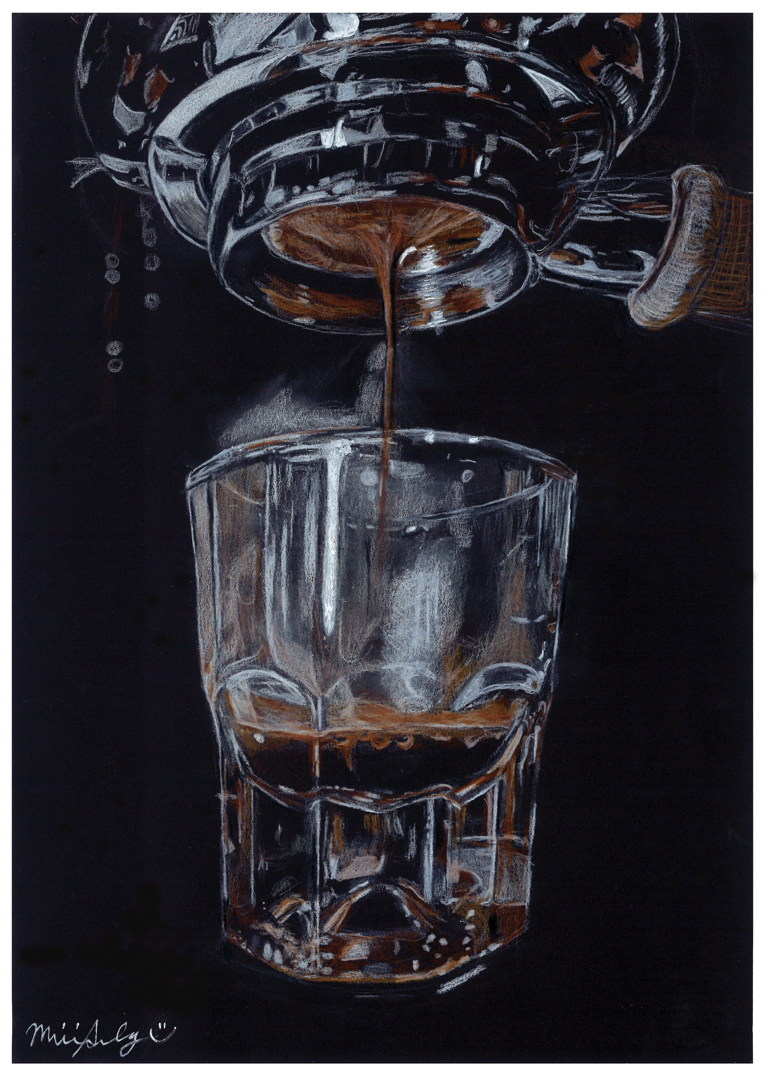 Espresso - White on Black, Pencil