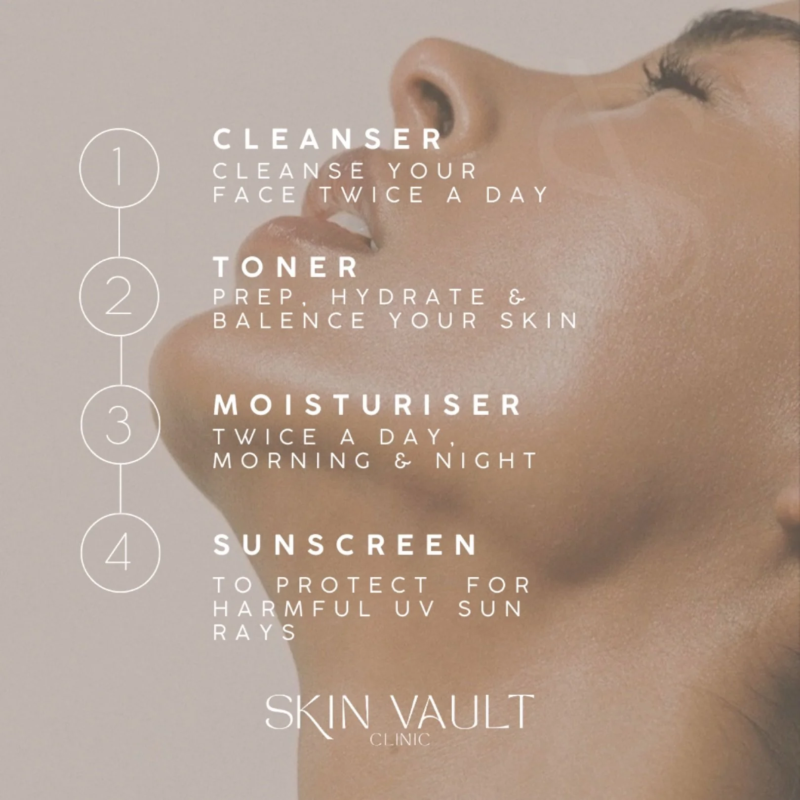 ✨ Cleanse. Hydrate. Treat. Repair. Repeat. ✨

At Skin Vault Clinic, radiant skin starts with the perfect routine:
💧 Cleanse away impurities
💧 Hydrate for that plump, dewy glow
💧 Treat your concerns with precision
💧 Repair to strengthen and restor