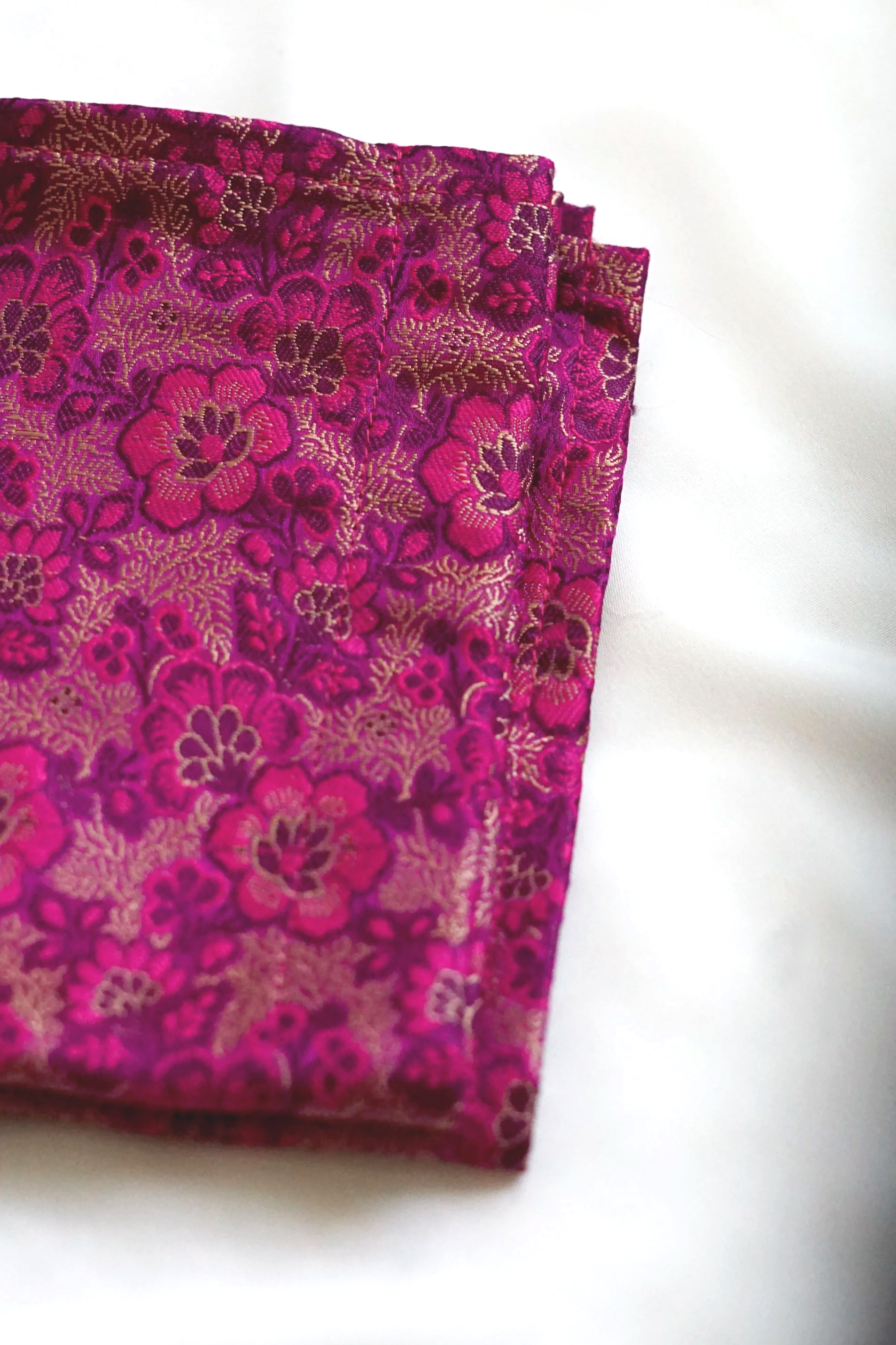 Pink Floral Pocket Square