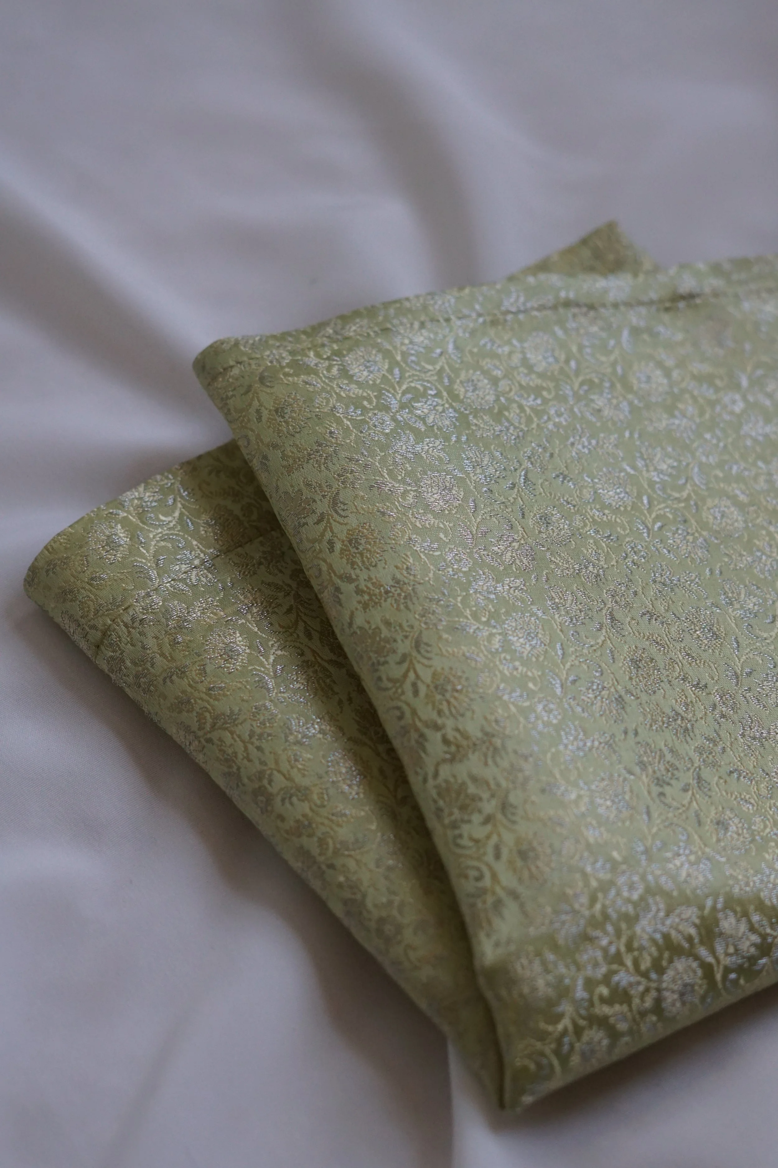 Light Green Floral Pocket Square