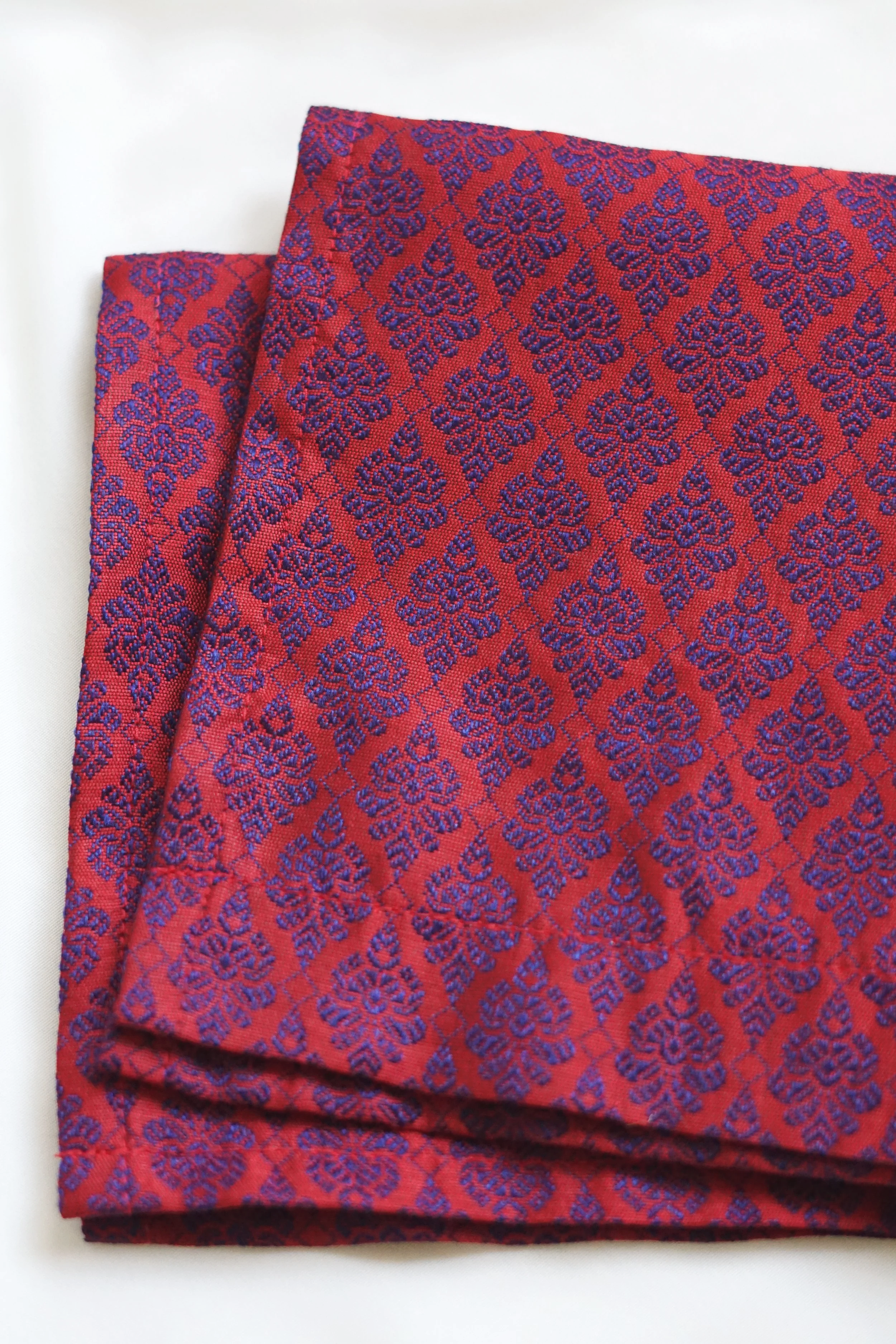 Red and Blue Pocket Square