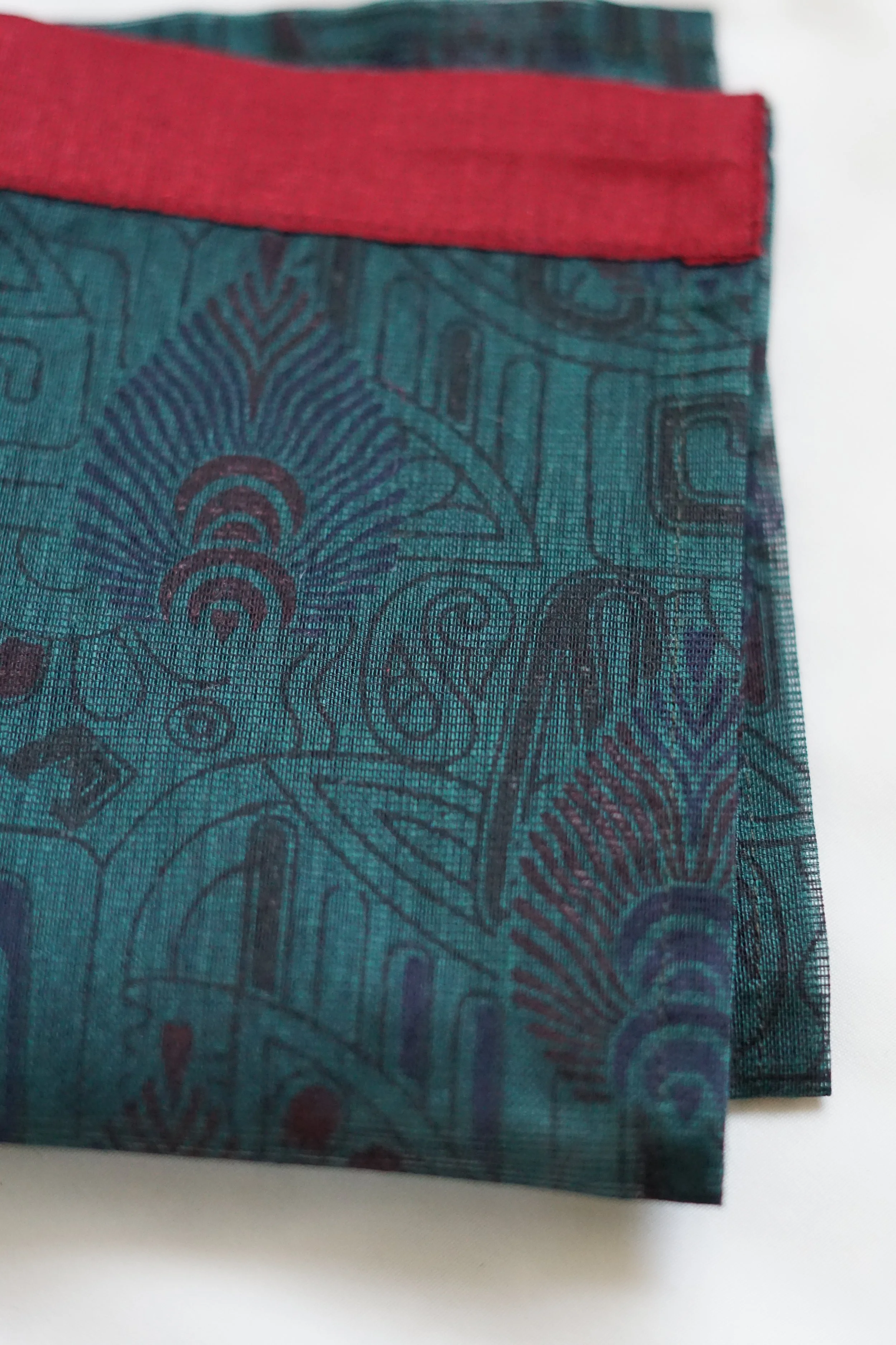Dark Green Cotton Pocket Square