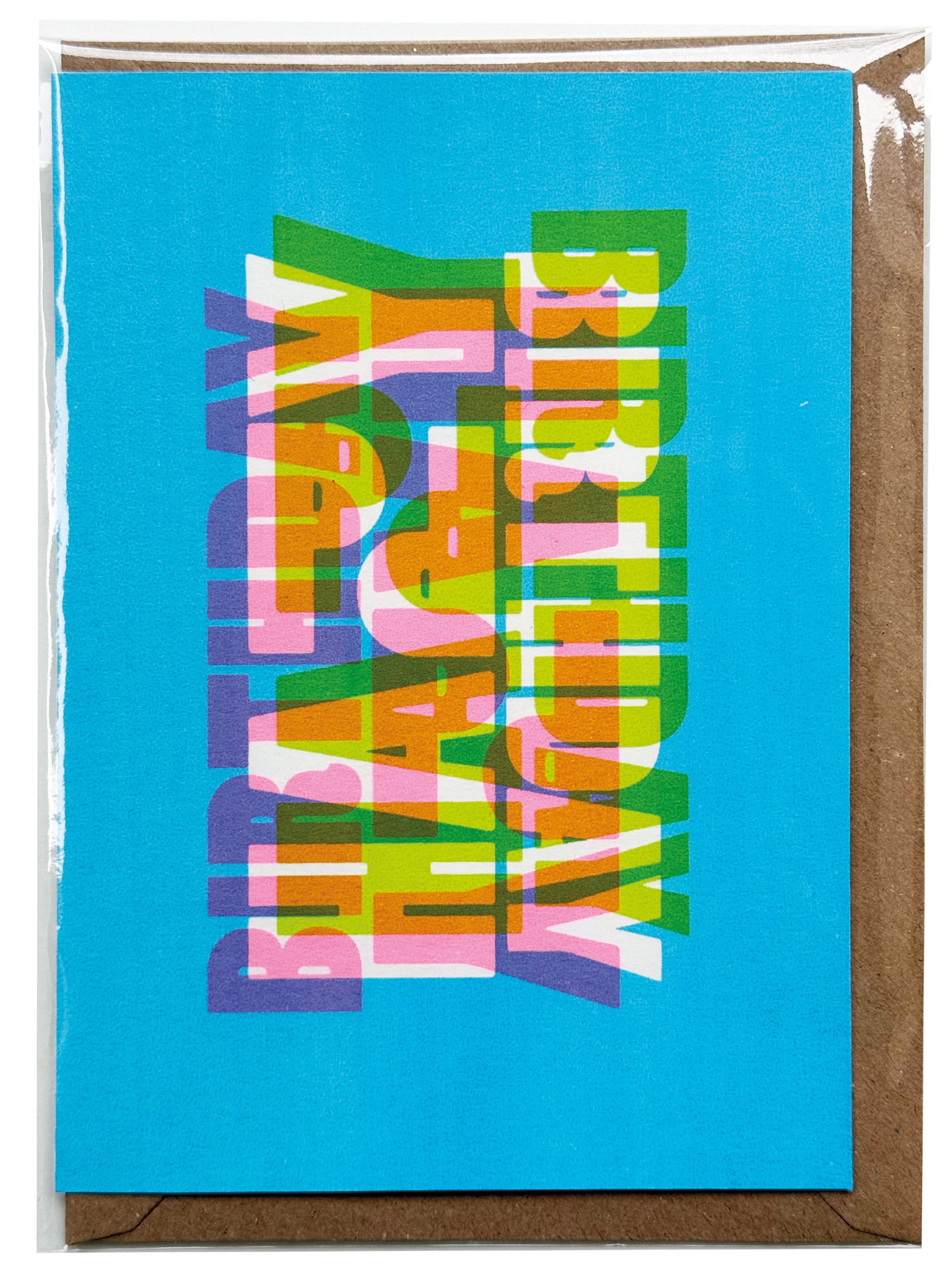 Happy Birthday – green & pink type