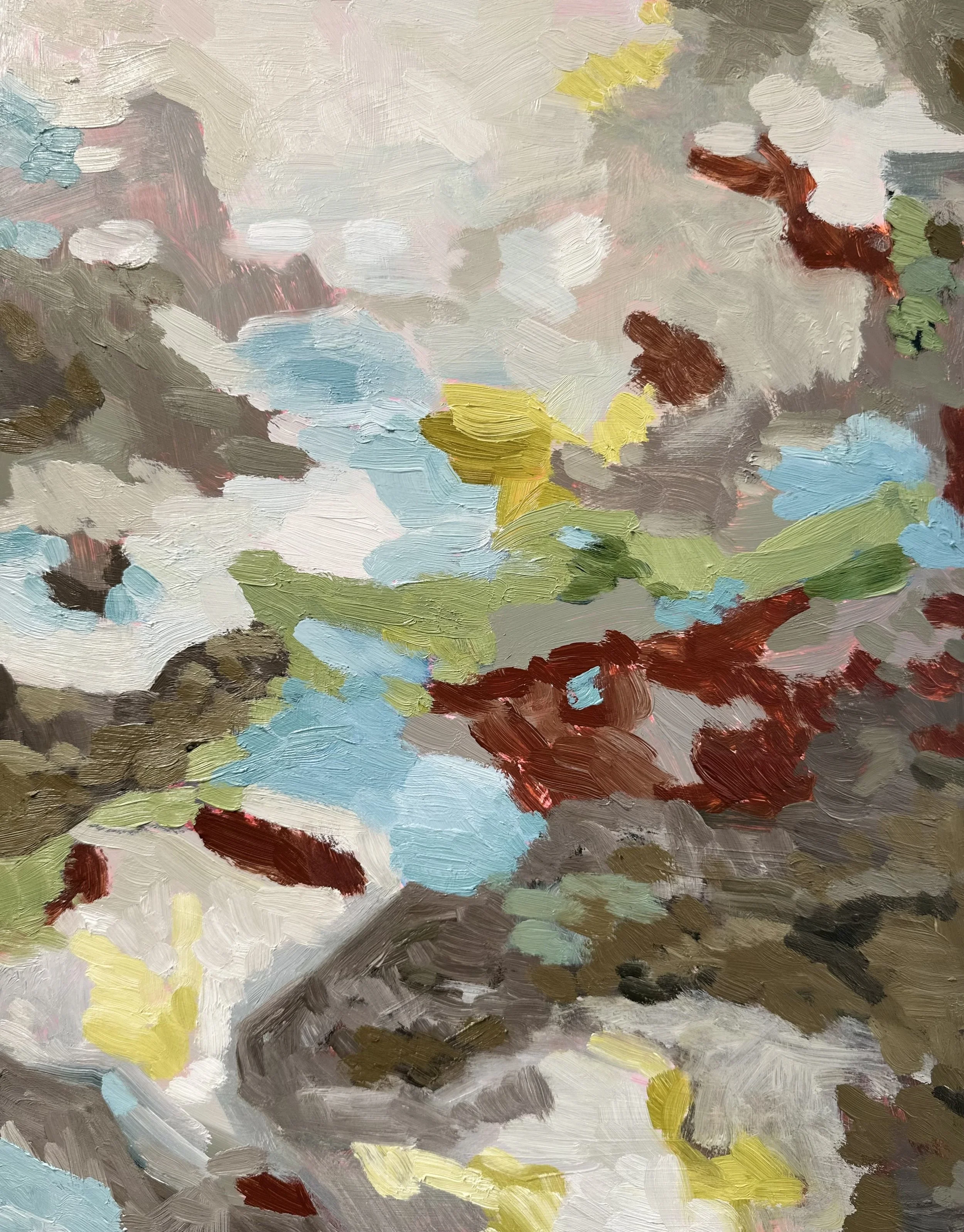 Winter Geologies No. 3, 2026, acrylic and oil on Yupo paper, 14 x 11