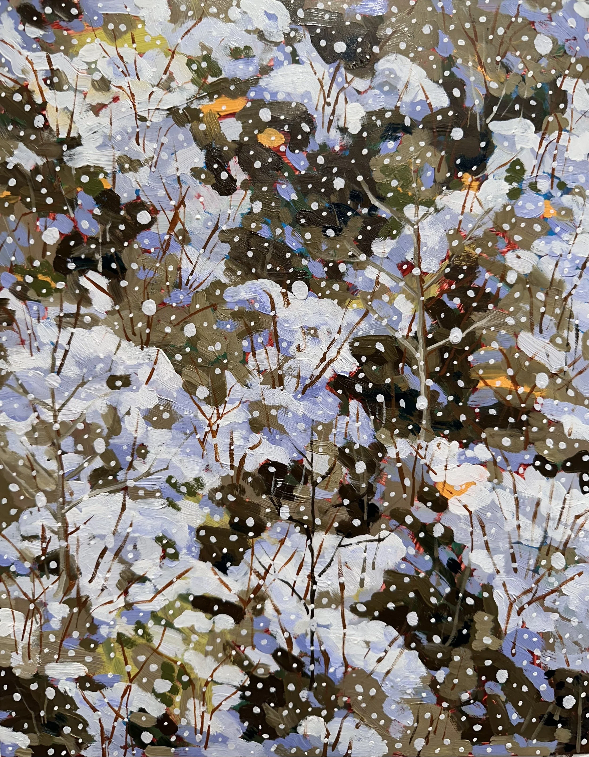 Season of Quiescence No. 1, 2026, acrylic and oil on Yupo paper, 14" x 11"