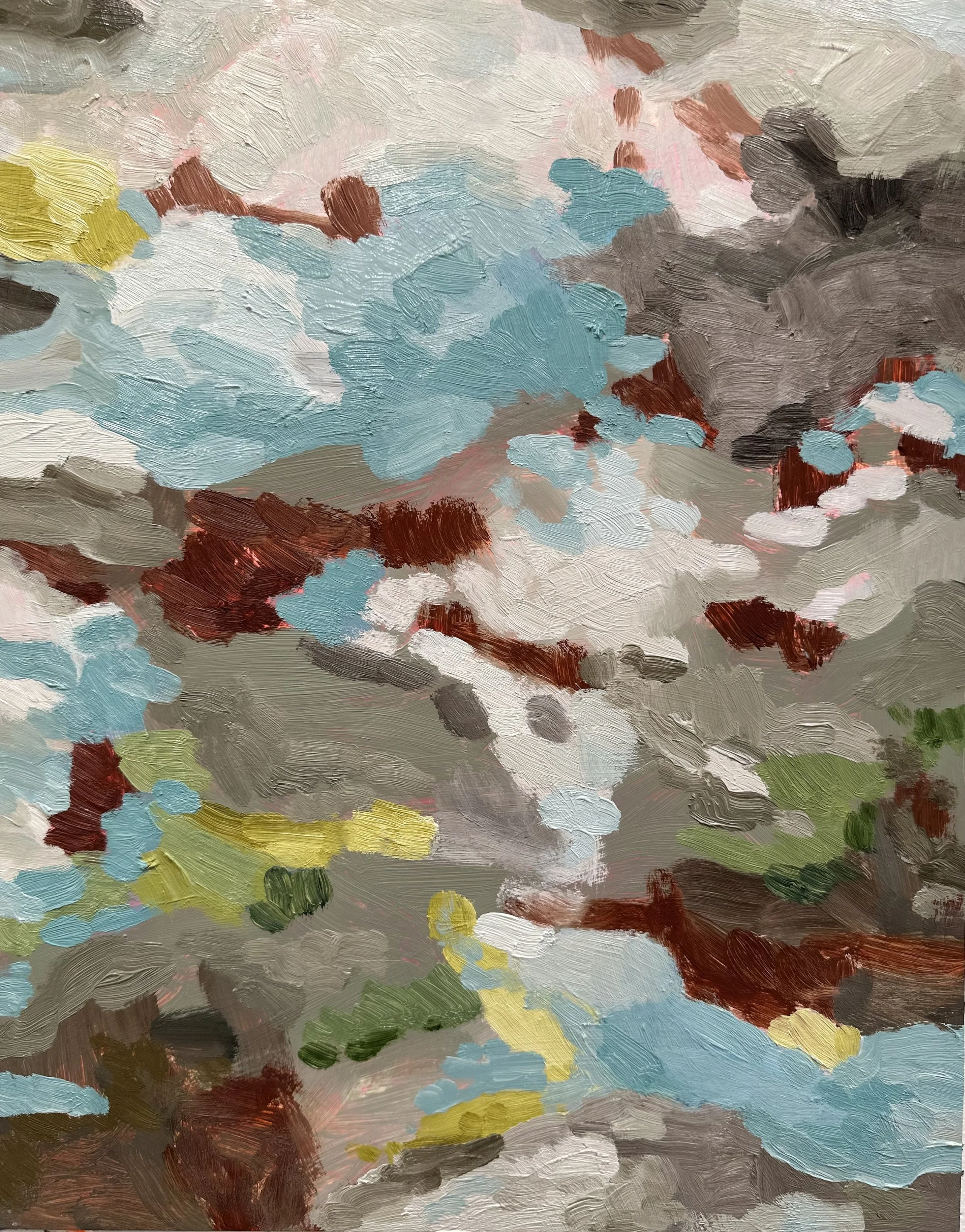 Winter Geologies No. 9, 2026, acrylic and oil on Yupo paper, 14 x 11