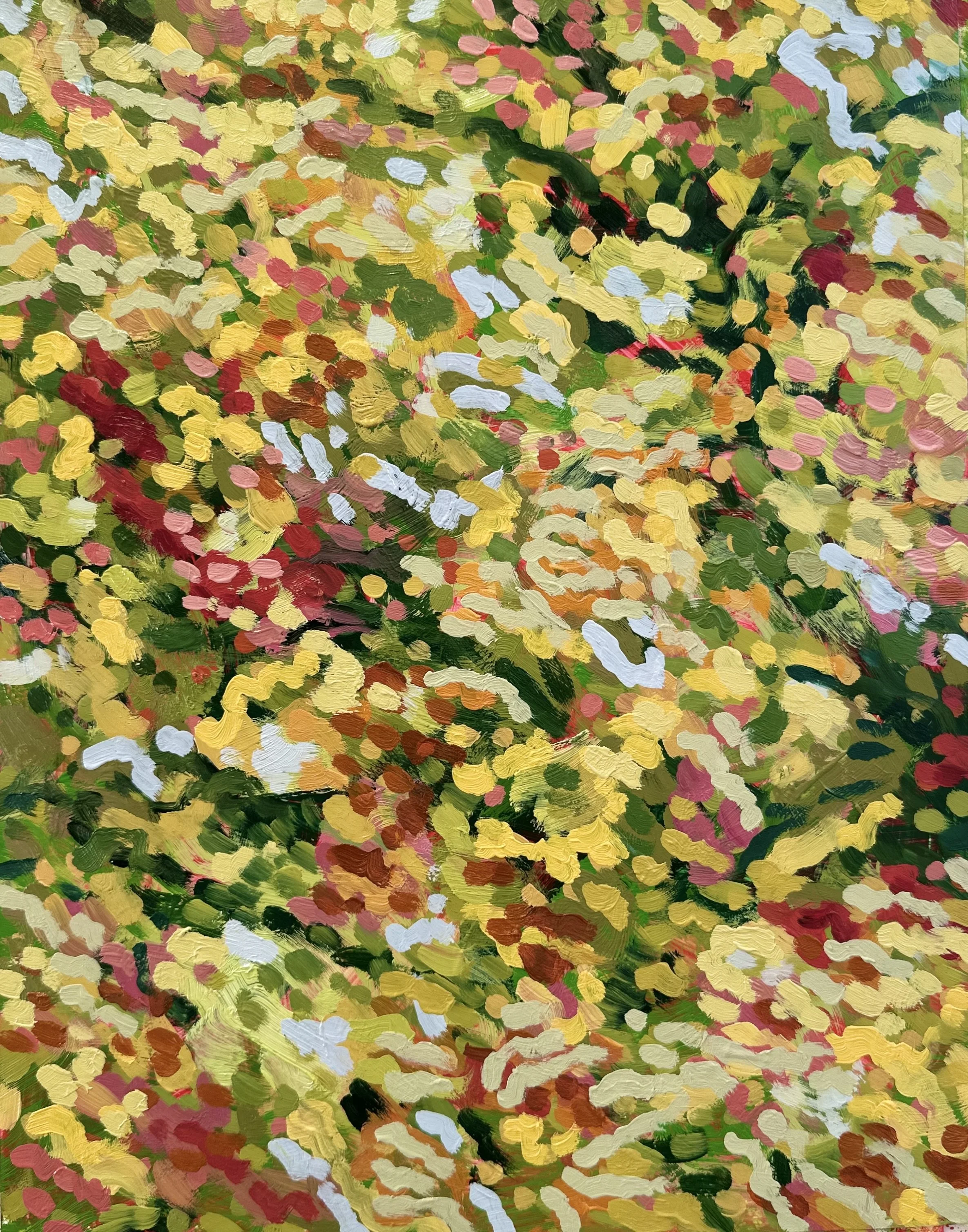 Fall Study with Estrangement No. 1, 2025, acrylic and oil on Yupo paper, 14" x 11"