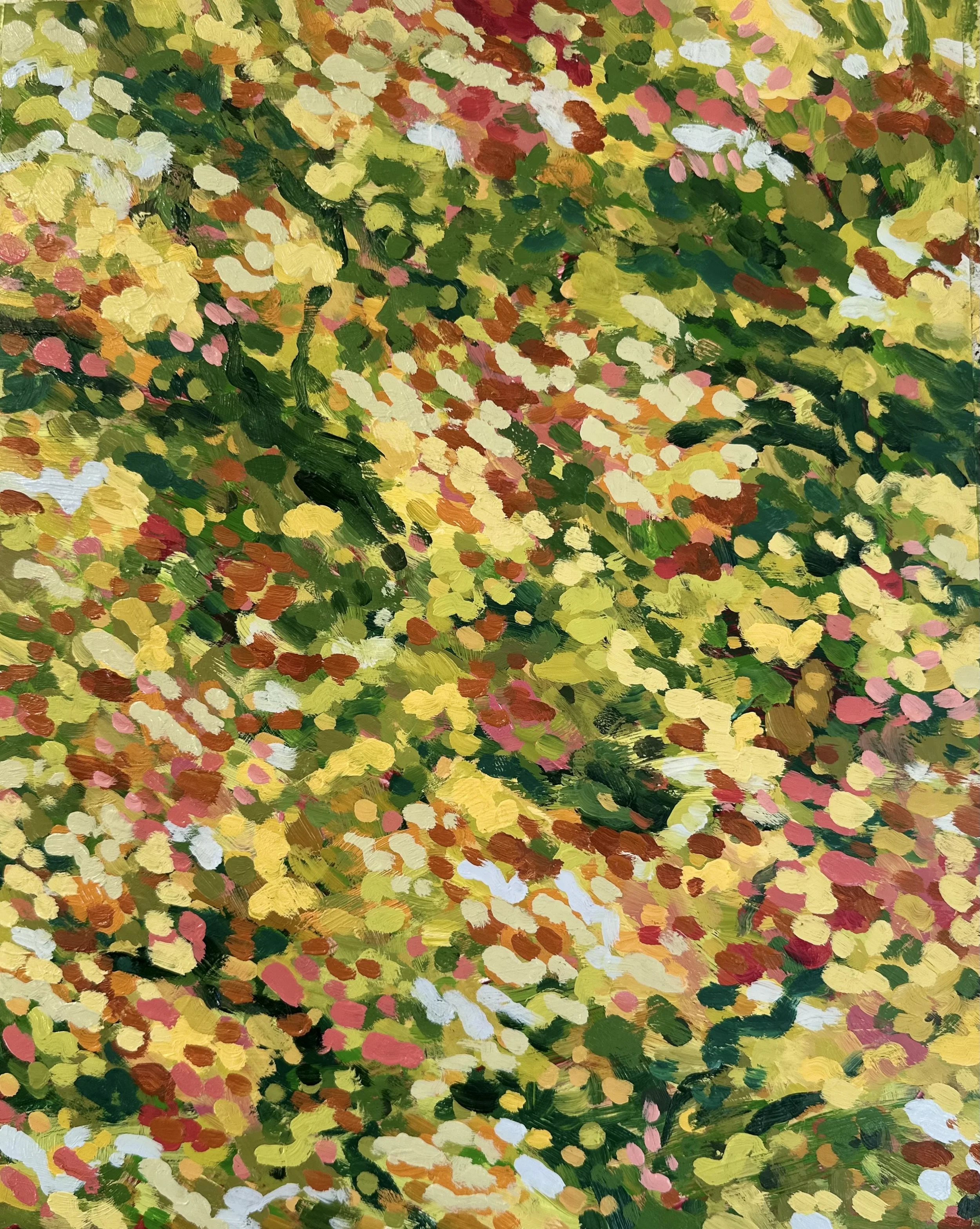 Fall Study with Estrangement No. 4, 2025, acrylic and oil on Yupo paper, 14" x 11"