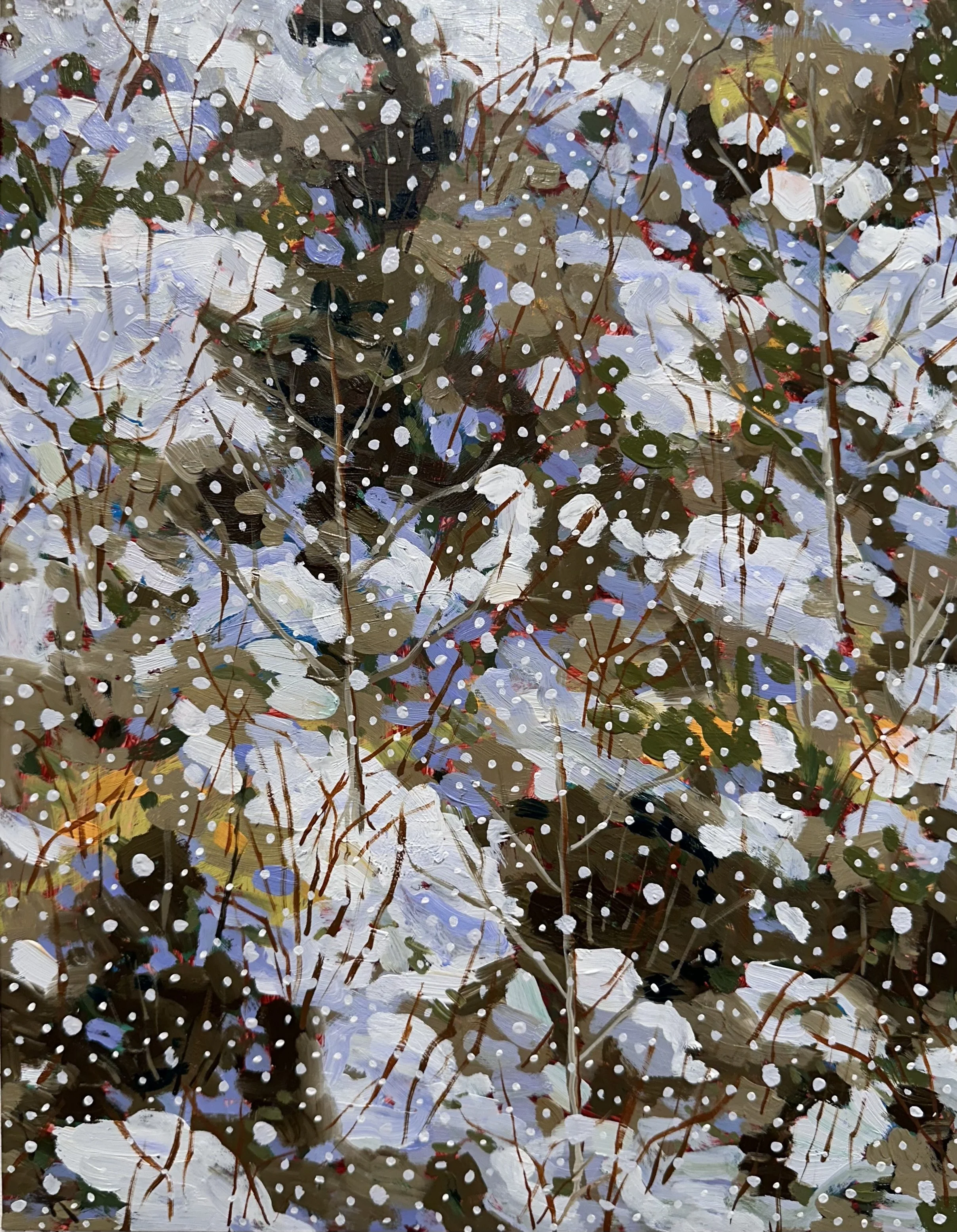 Season of Quiescence No. 1, 2026, acrylic and oil on Yupo paper, 14" x 11"