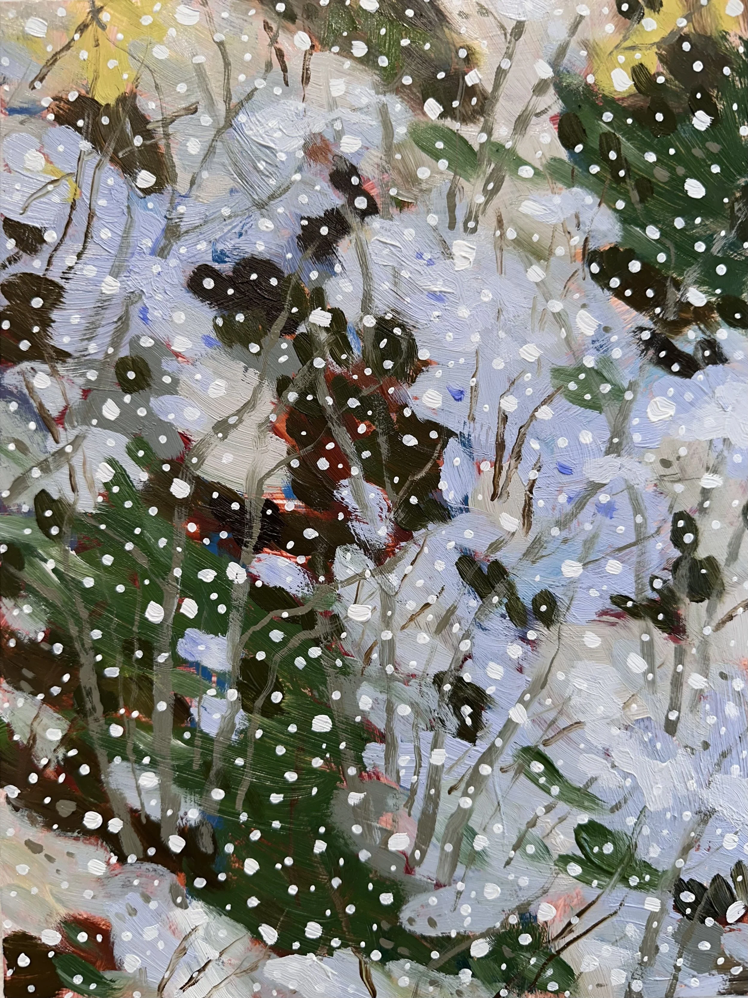 Silence No. 13, 2025, acrylic and oil on Yupo paper, 12" x 9"