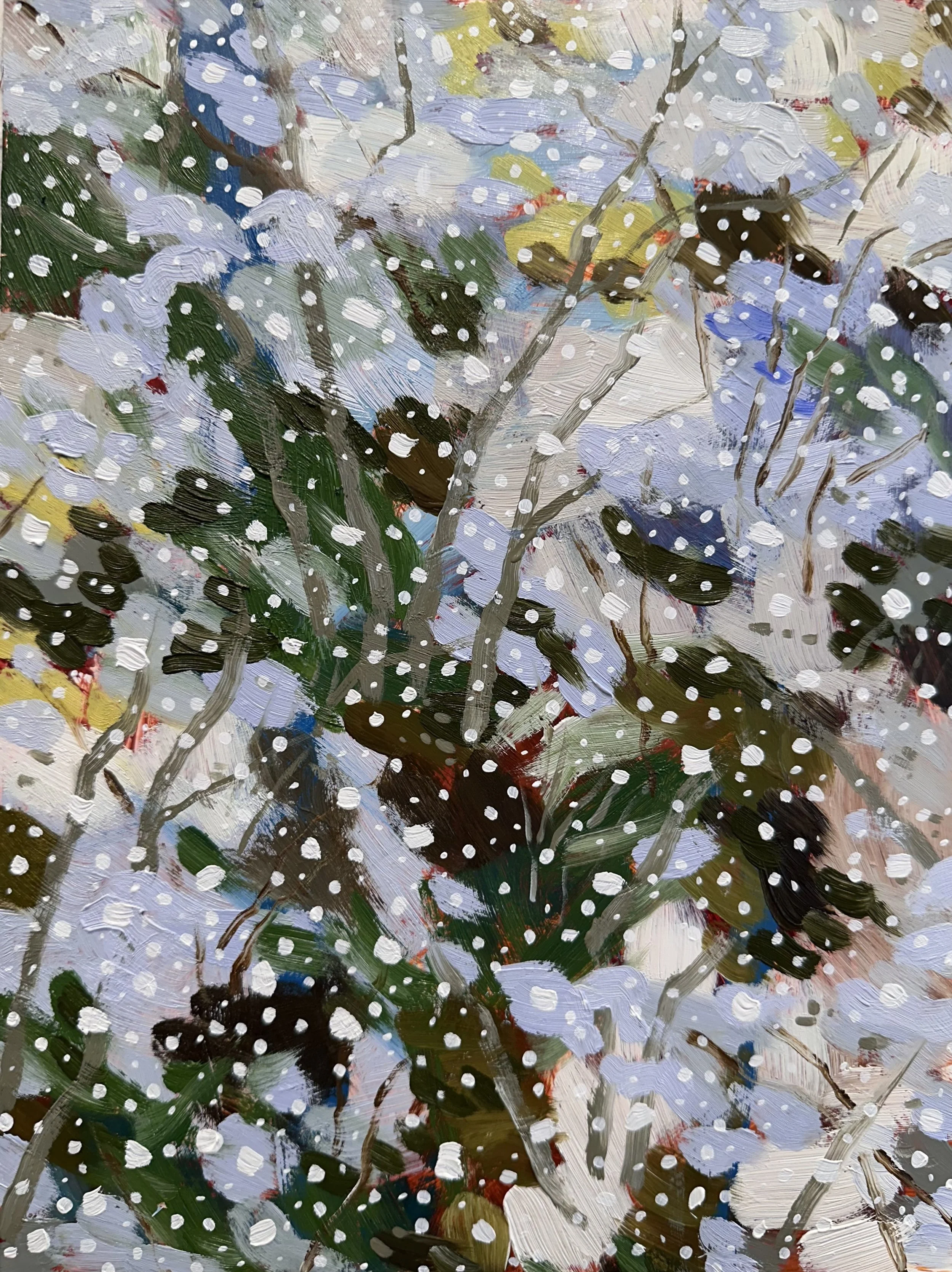 Silence No. 9, 2025, acrylic and oil on Yupo paper, 12" x 9"