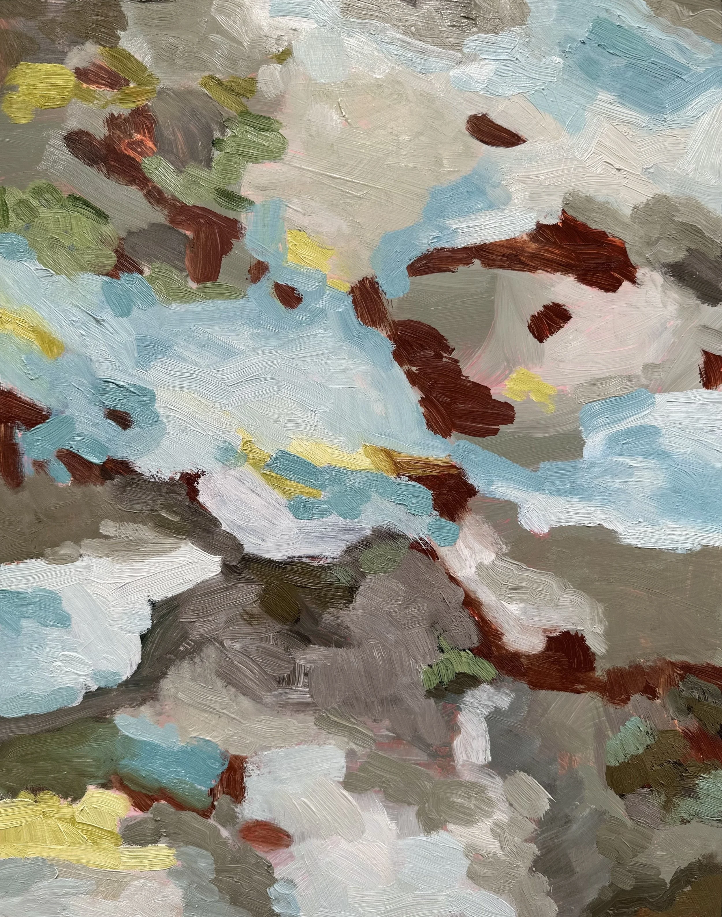 Winter Geologies No. 8, 2026, acrylic and oil on Yupo paper, 14 x 11