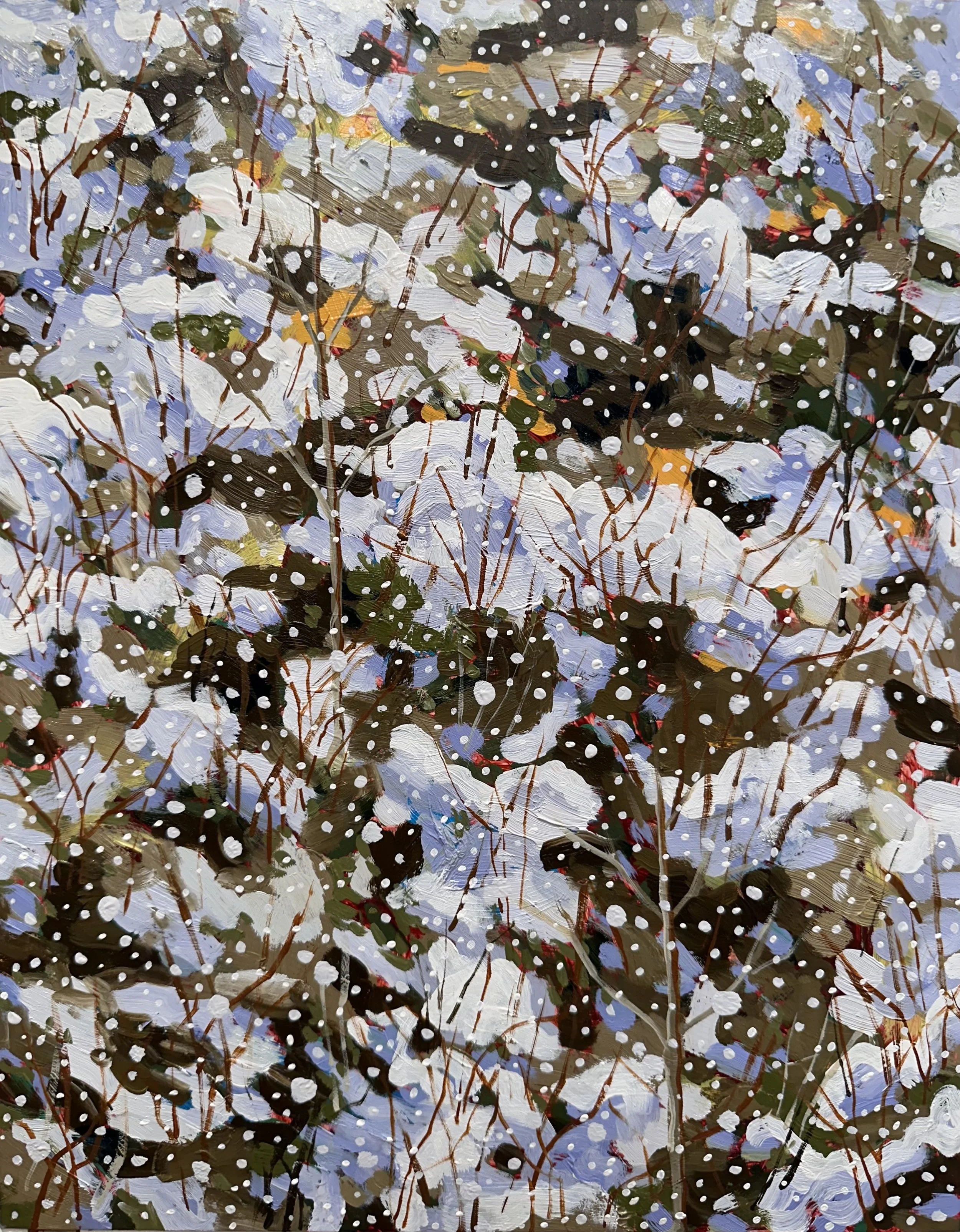 Season of Quiescence No. 1, 2026, acrylic and oil on Yupo paper, 14" x 11"