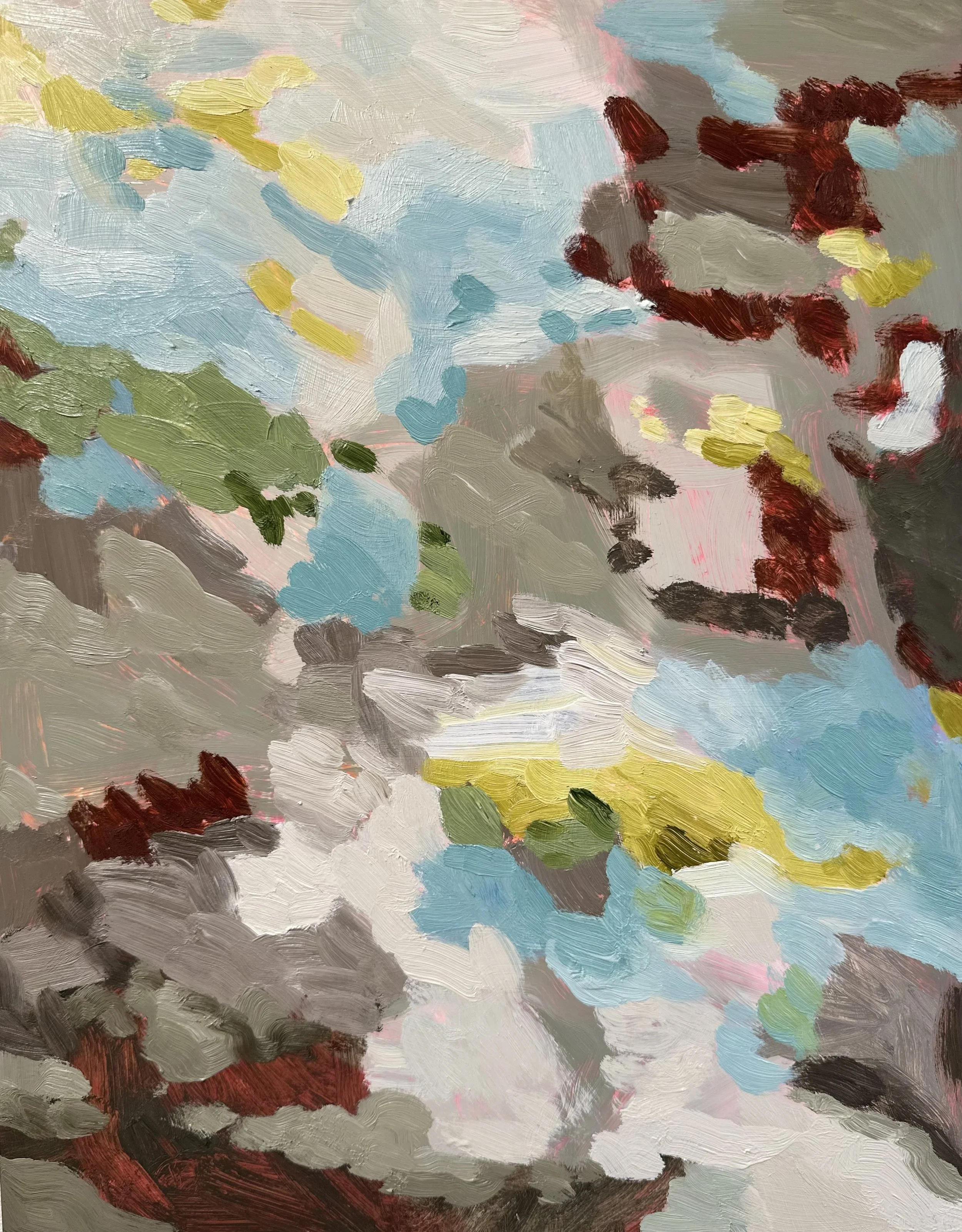 Winter Geologies No. 11, 2026, acrylic and oil on Yupo paper, 14 x 11