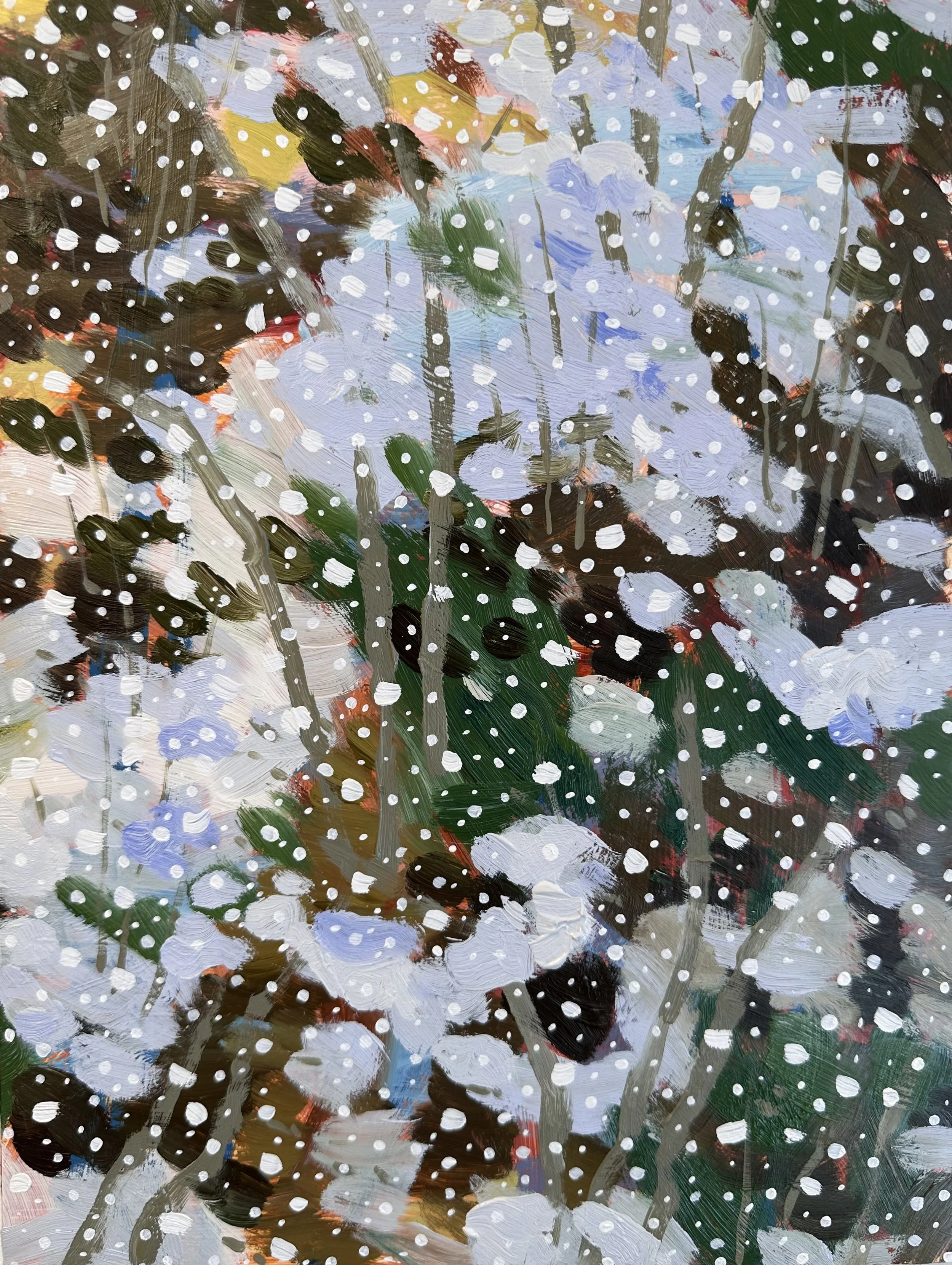 Silence No. 24, 2025, acrylic and oil on Yupo paper, 12" x 9"