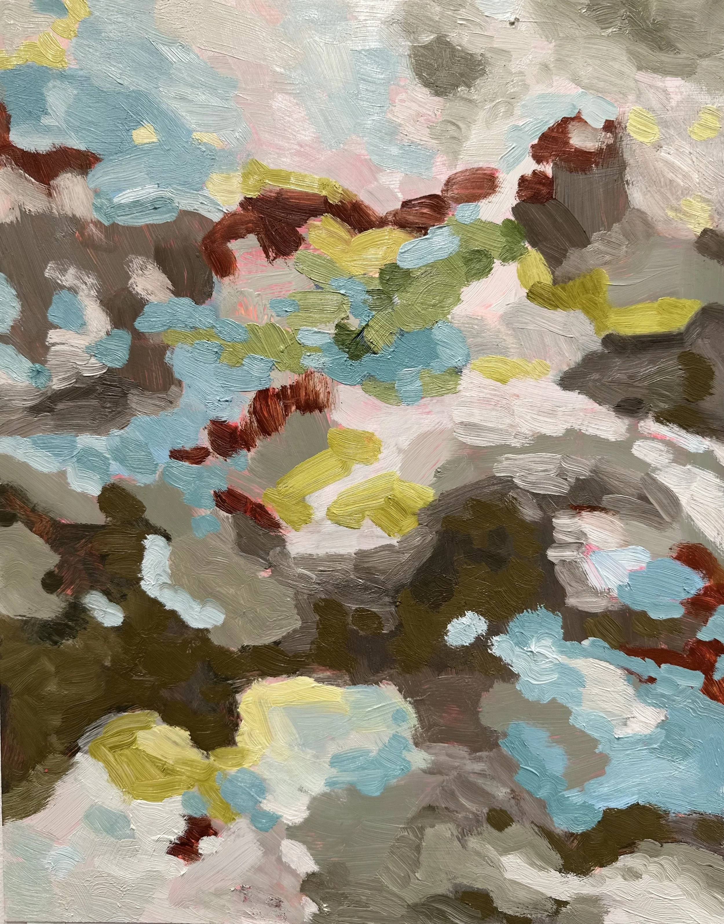 Winter Geologies No. 7, 2026, acrylic and oil on Yupo paper, 14 x 11