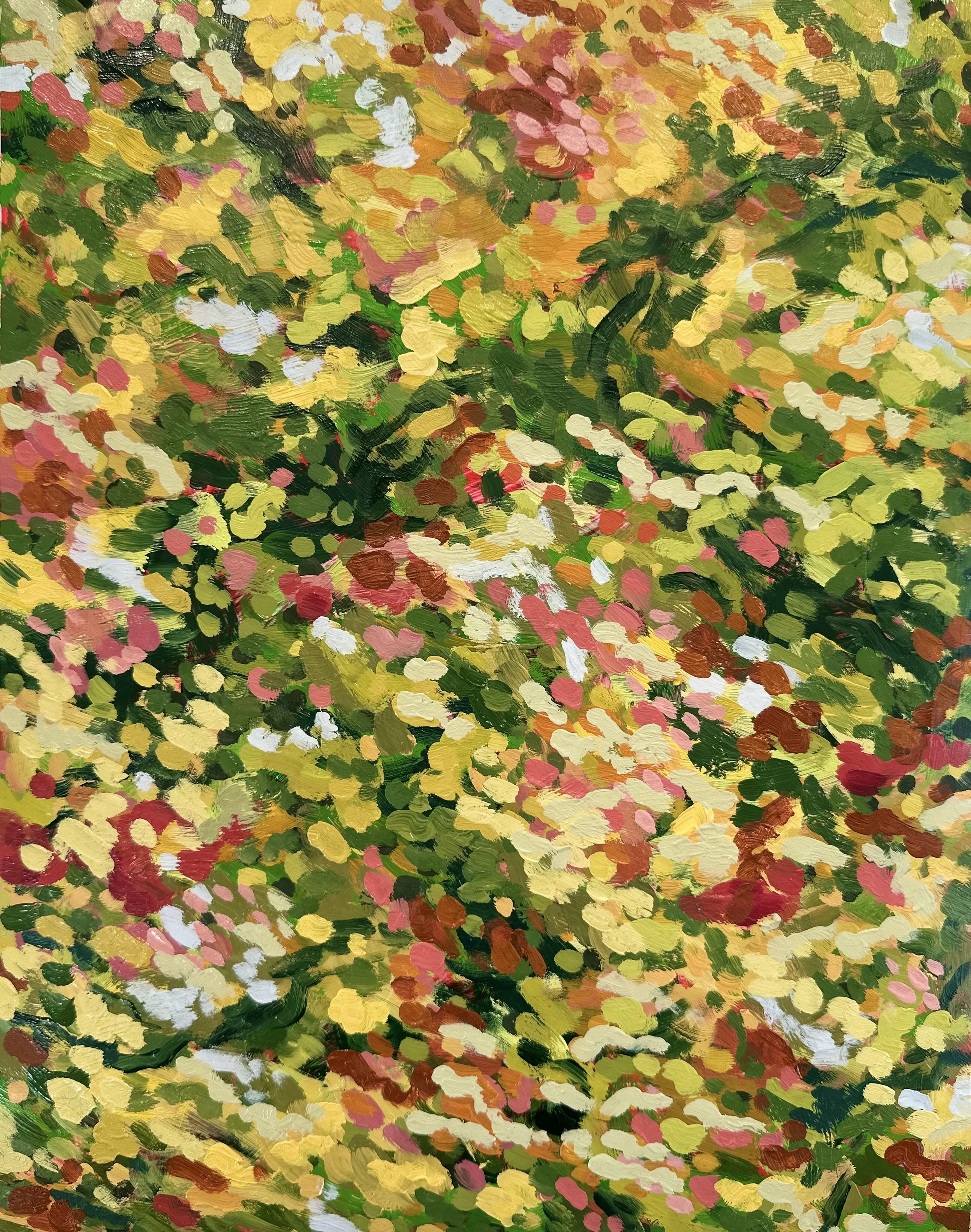 Fall Study with Estrangement No. 6, 2025, acrylic and oil on Yupo paper, 14" x 11"